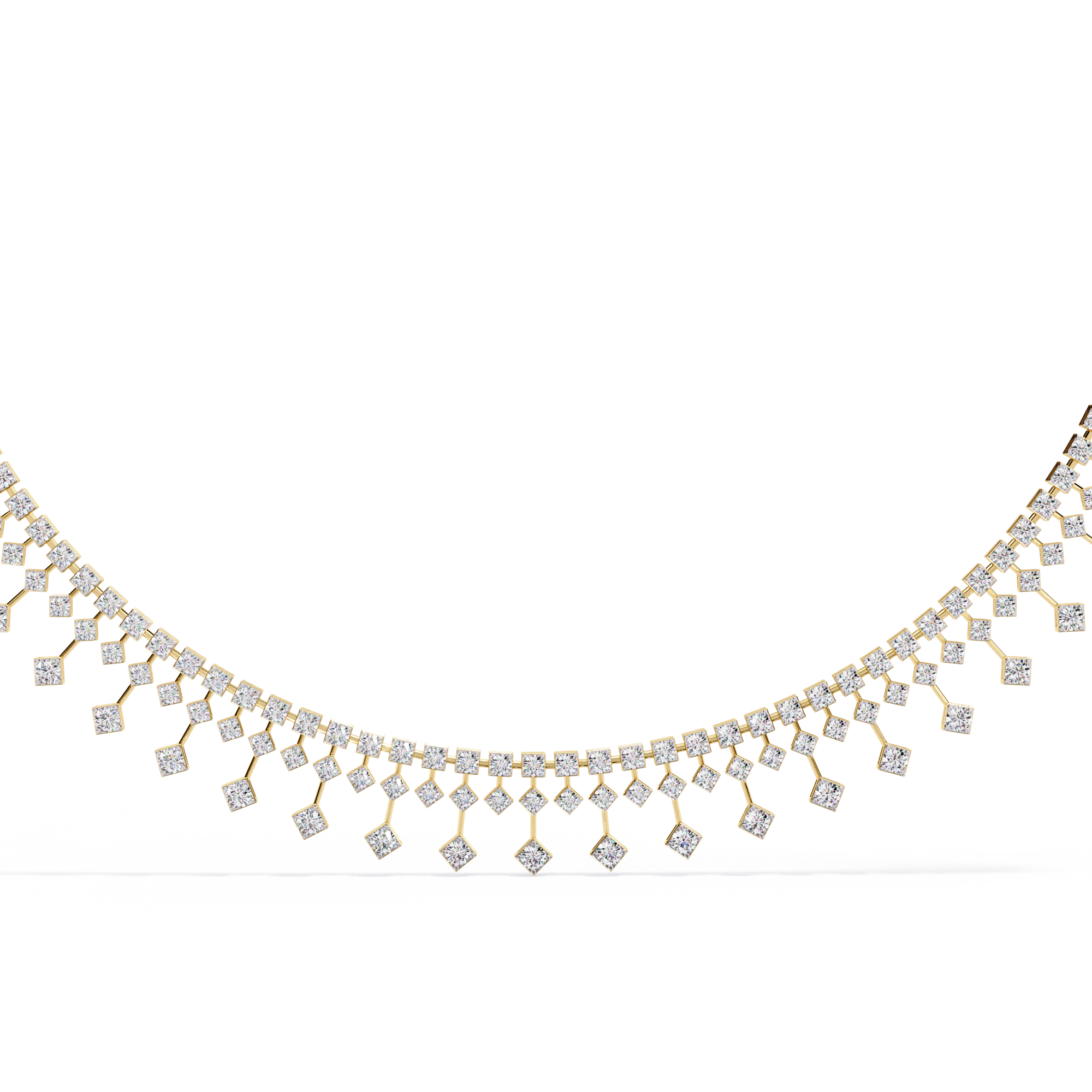 Luxury Fringe Lab Grown Diamond Necklace – Wide Choker Style