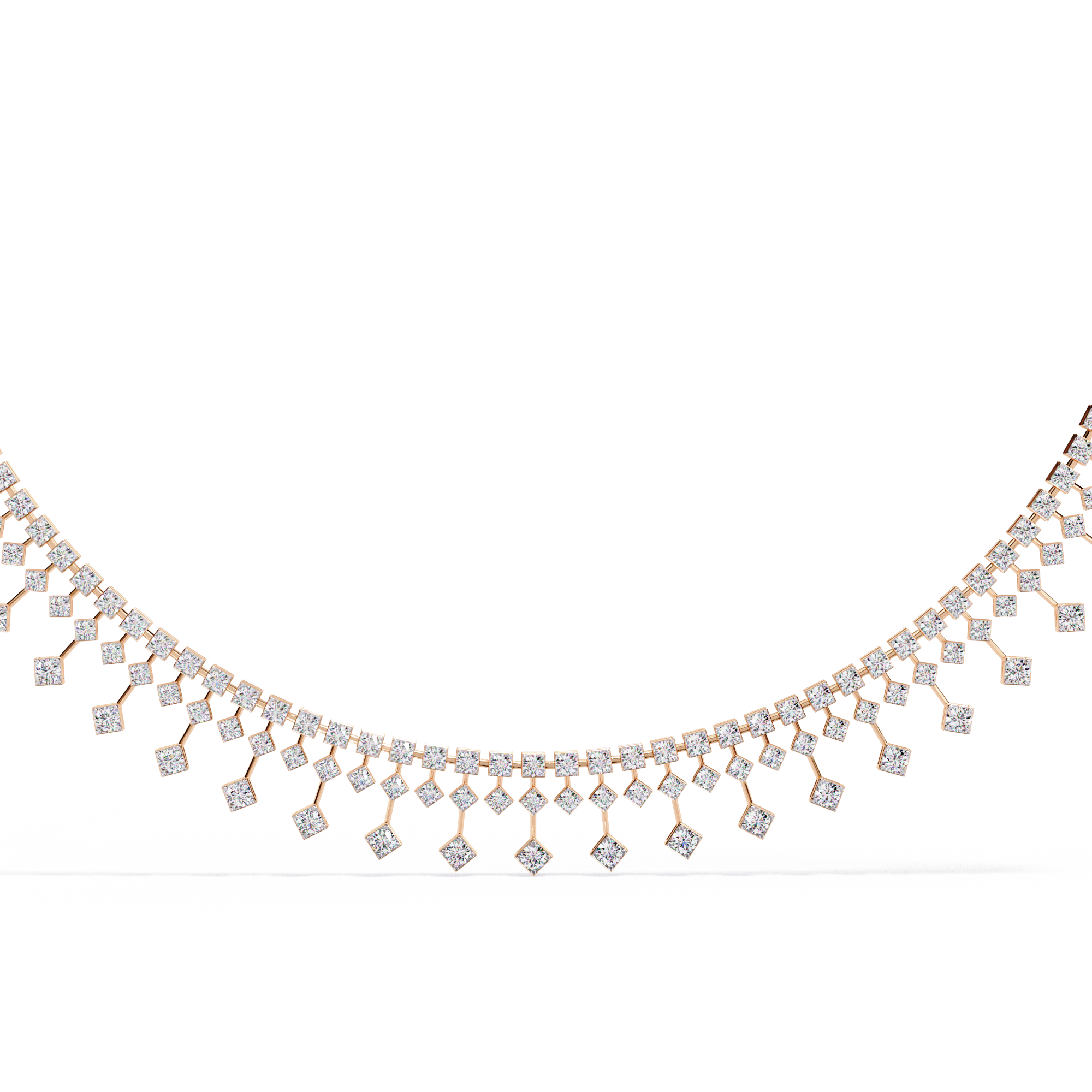 Luxury Fringe Lab Grown Diamond Necklace – Wide Choker Style
