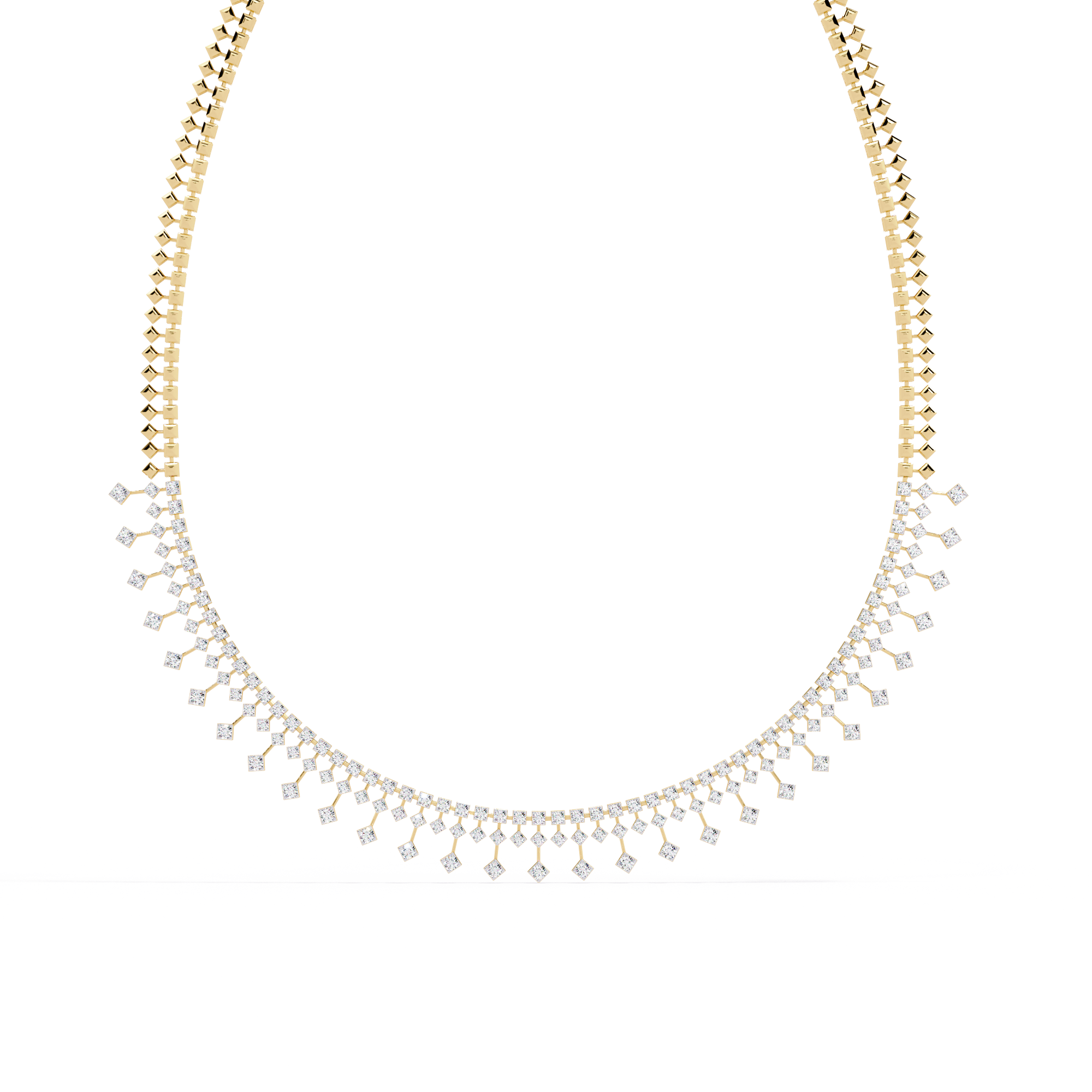 Luxury Fringe Lab Grown Diamond Necklace – Wide Choker Style