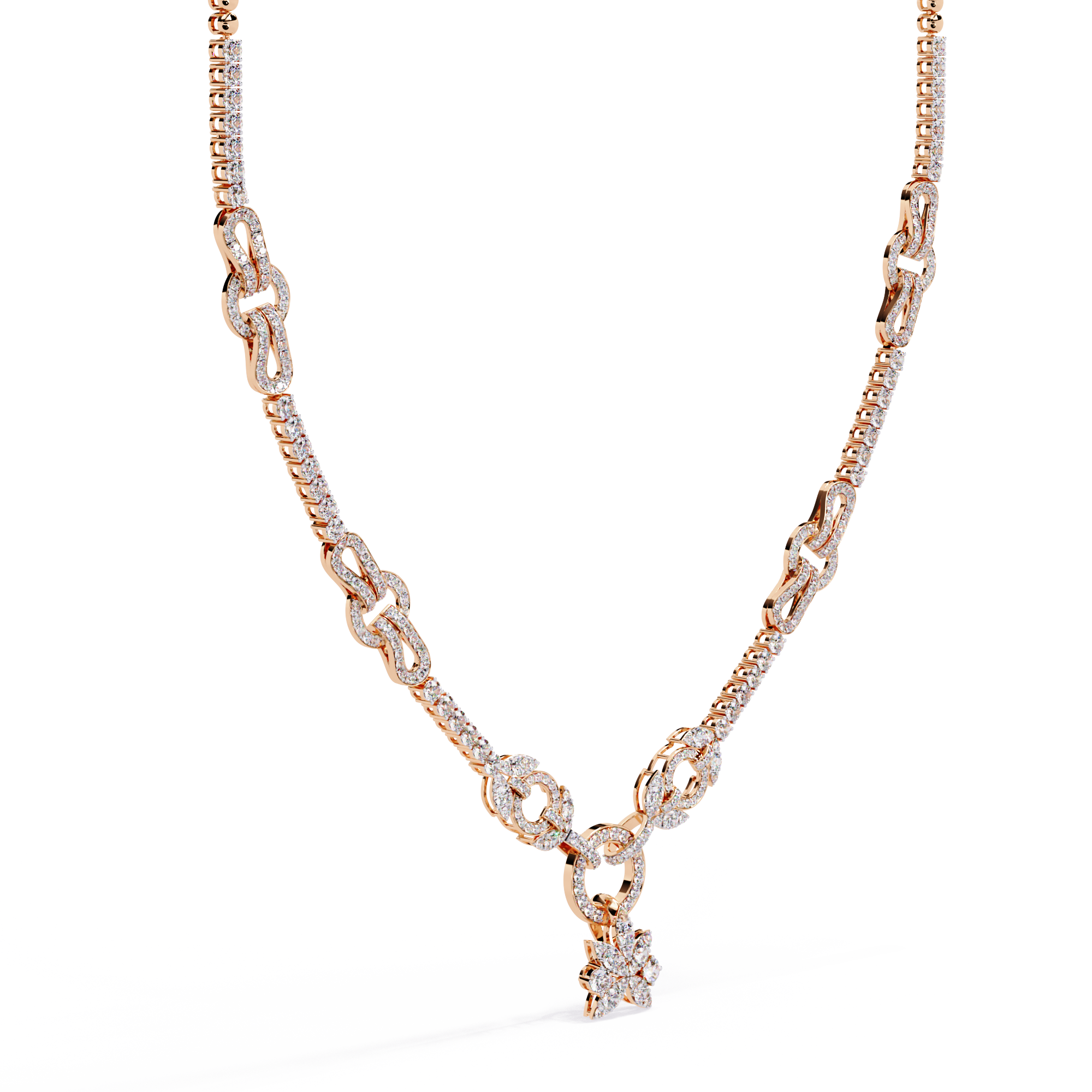 Interlinked Circle Lab Grown Diamond Necklace