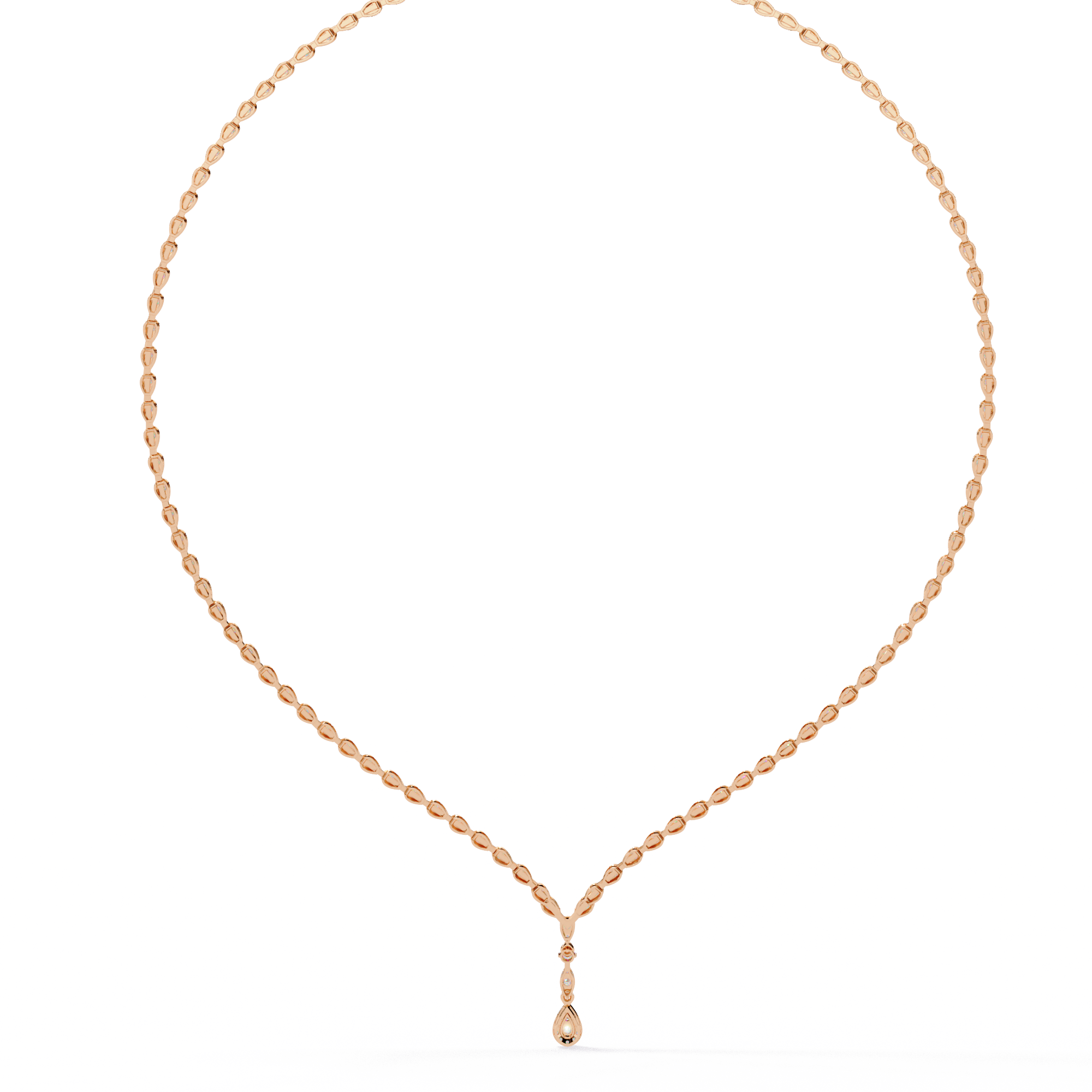 Teardrop Pendant Lab Diamond Necklace – Tennis Style Chain