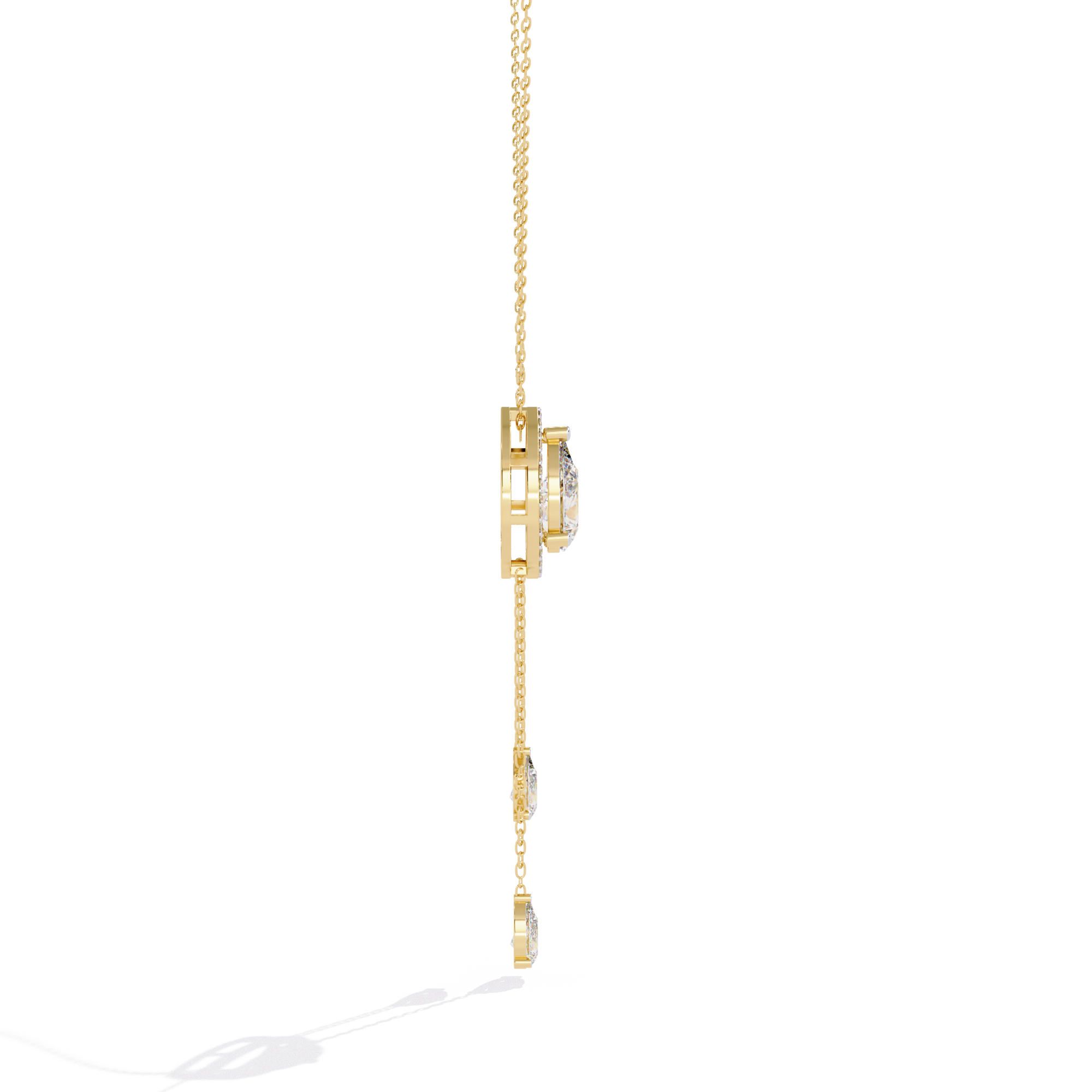 Halo Pear Cut Drop Pendant  – Lab Grown Diamonds