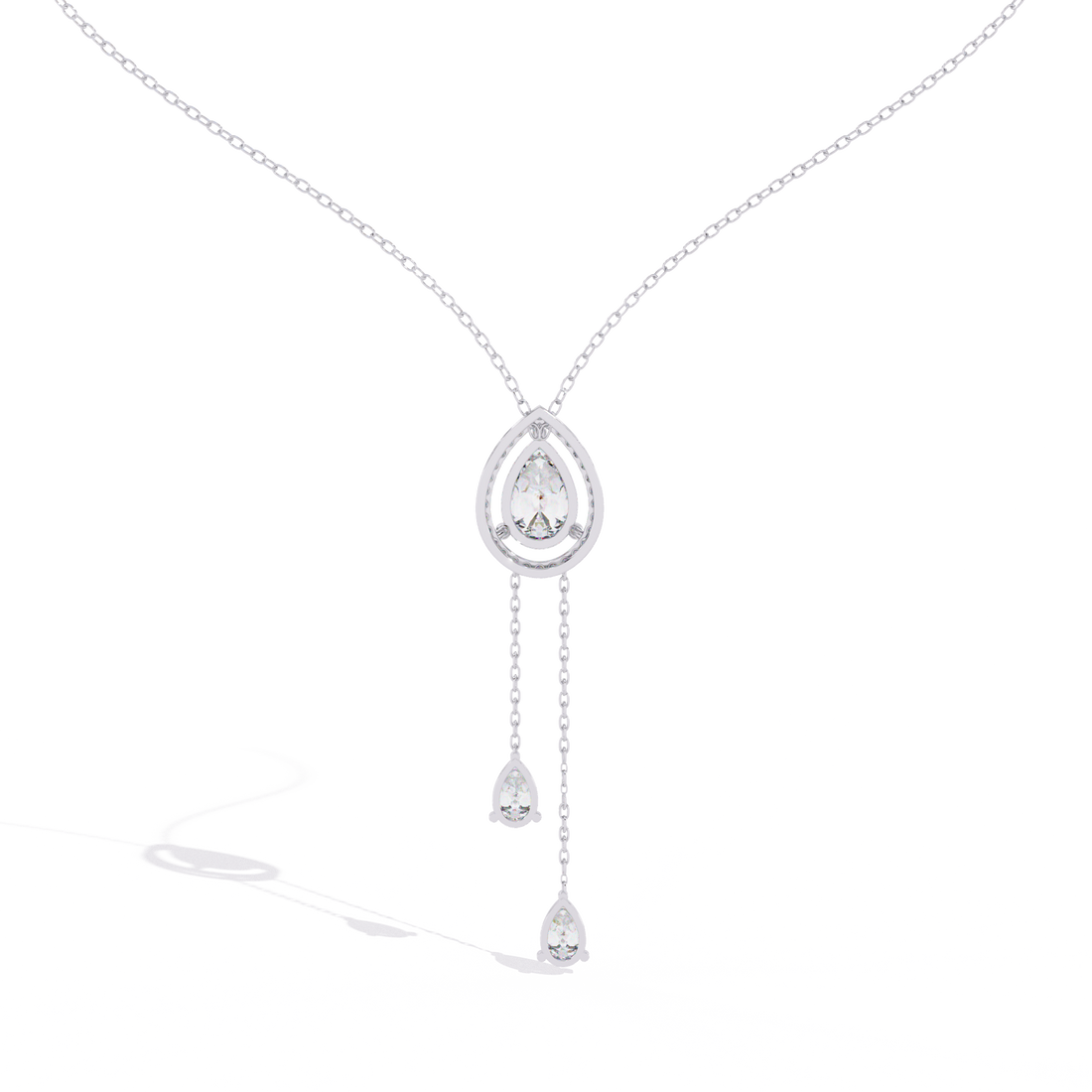 Halo Pear Cut Drop Pendant  – Lab Grown Diamonds