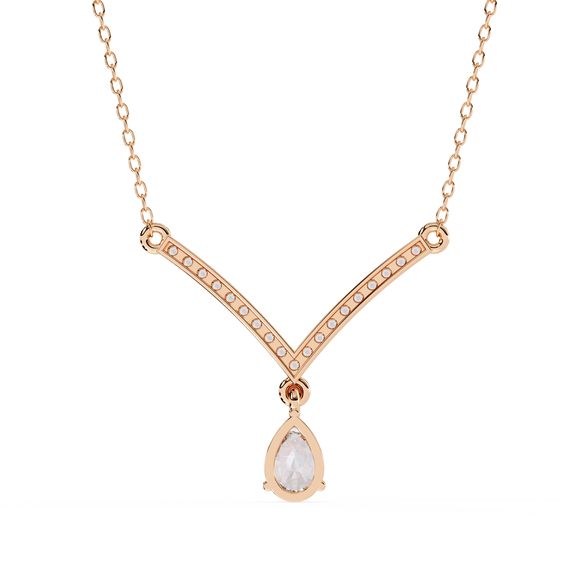 Pear Cut Drop Pendant Necklace – Lab Grown Diamonds
