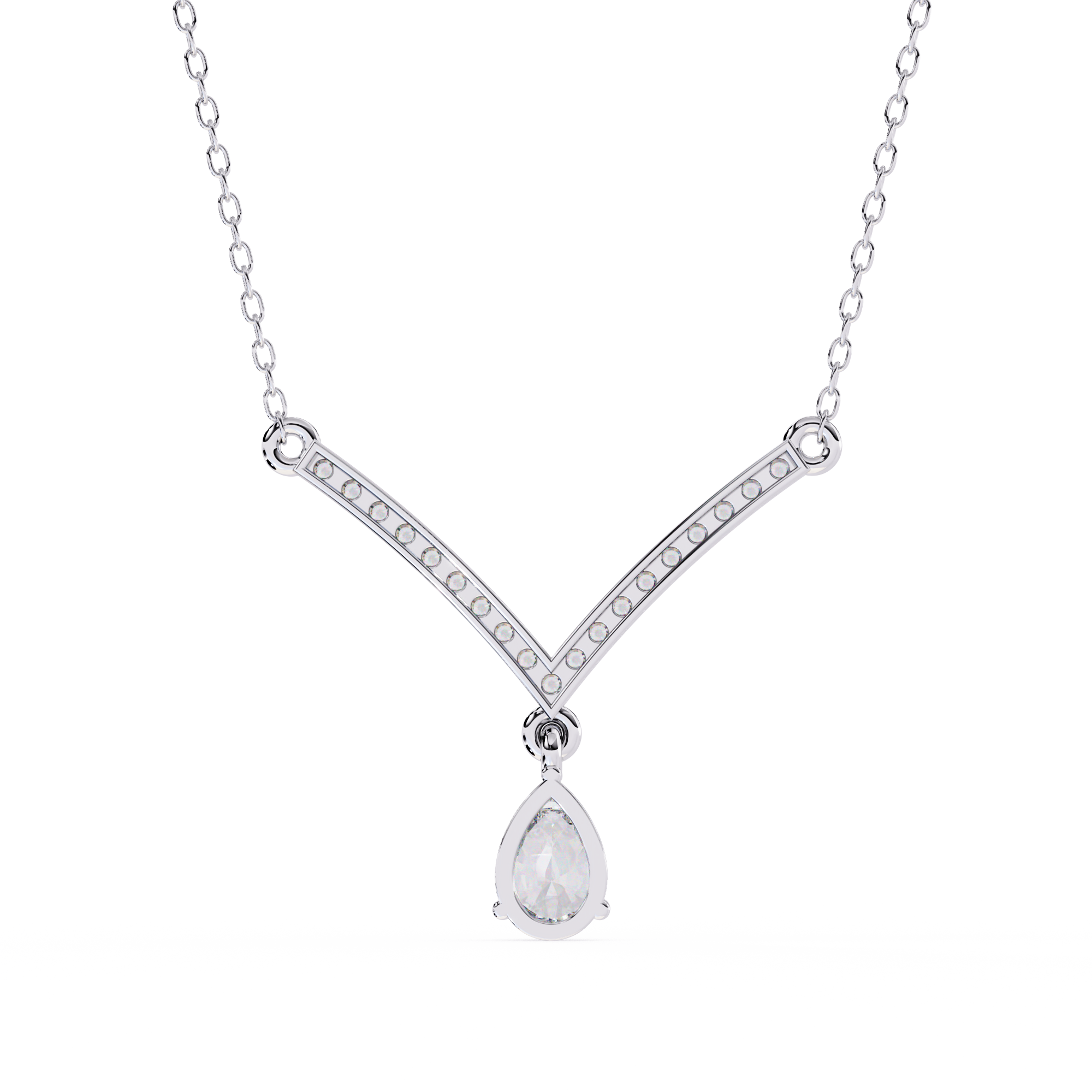 Pear Cut Drop Pendant Necklace – Lab Grown Diamonds