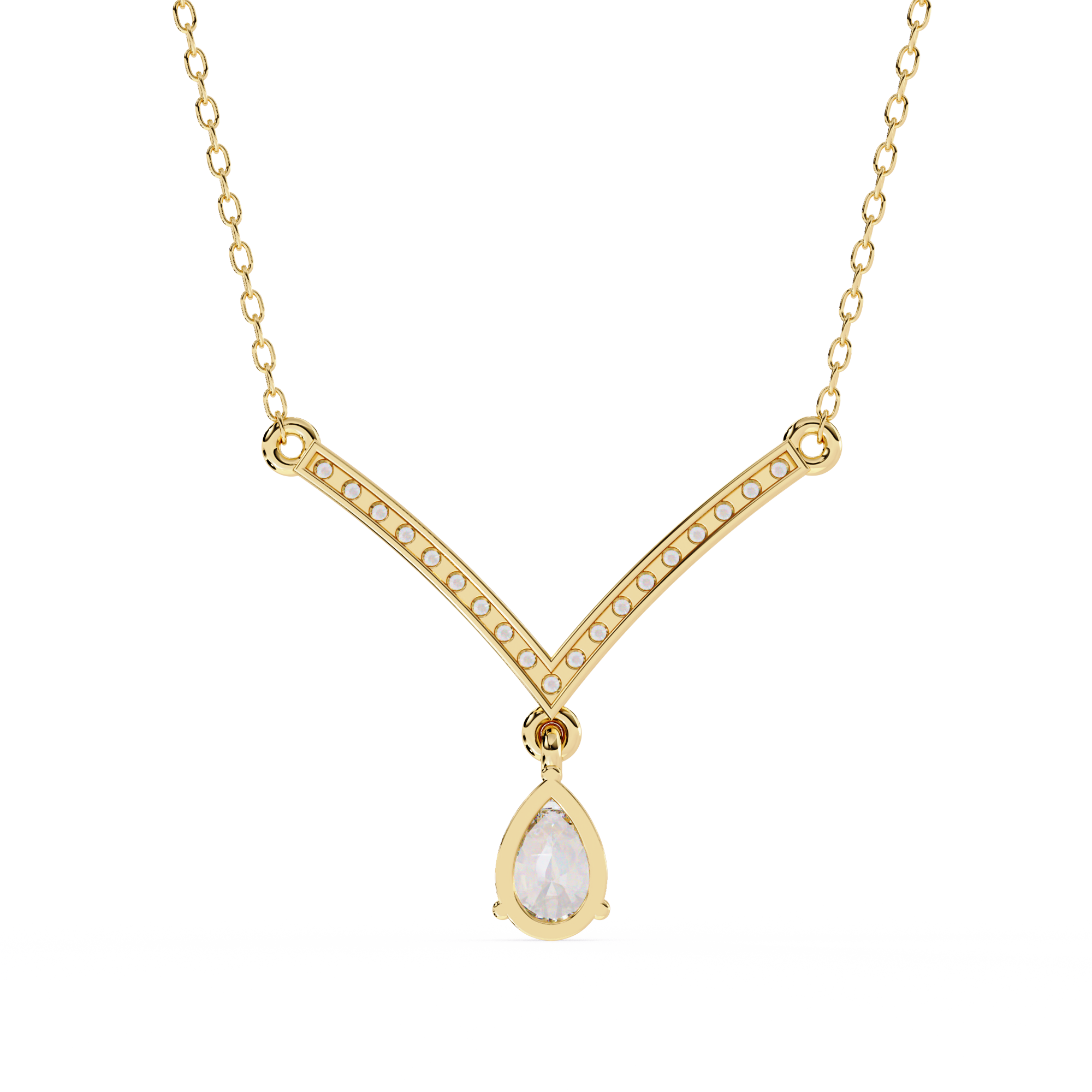 Pear Cut Drop Pendant Necklace – Lab Grown Diamonds