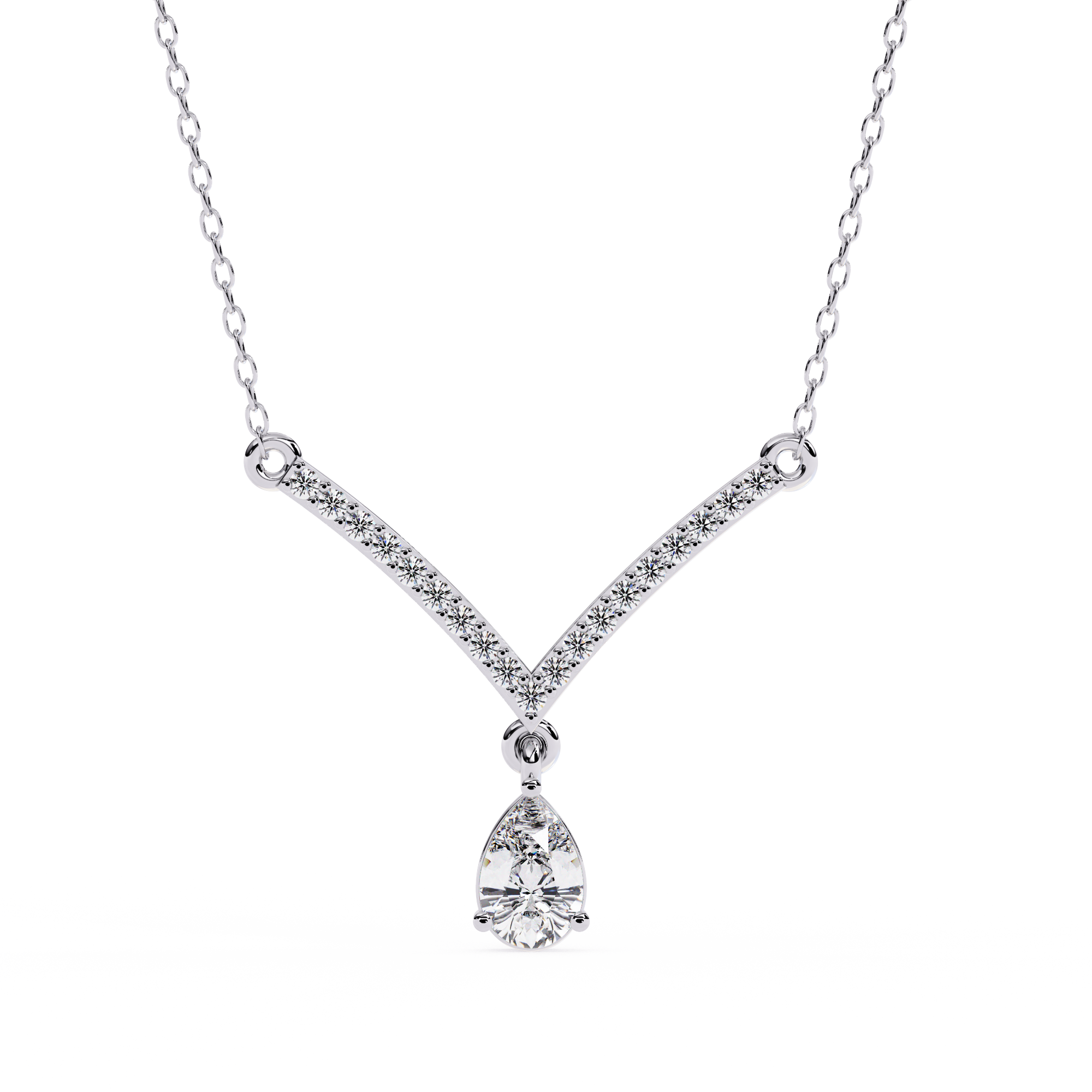 Pear Cut Drop Pendant Necklace – Lab Grown Diamonds