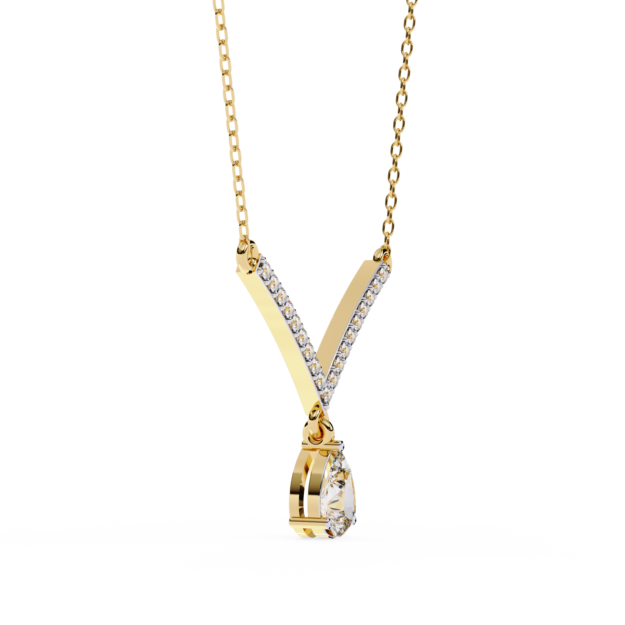 Pear Cut Drop Pendant Necklace – Lab Grown Diamonds
