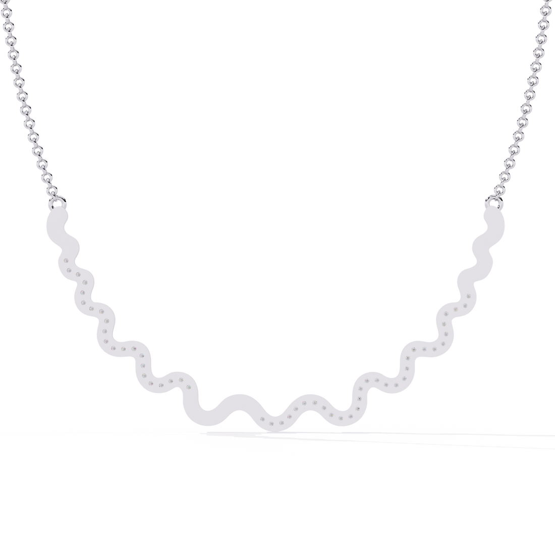 Minimalist Gold Necklace in Lab Grown Diamond Accents
