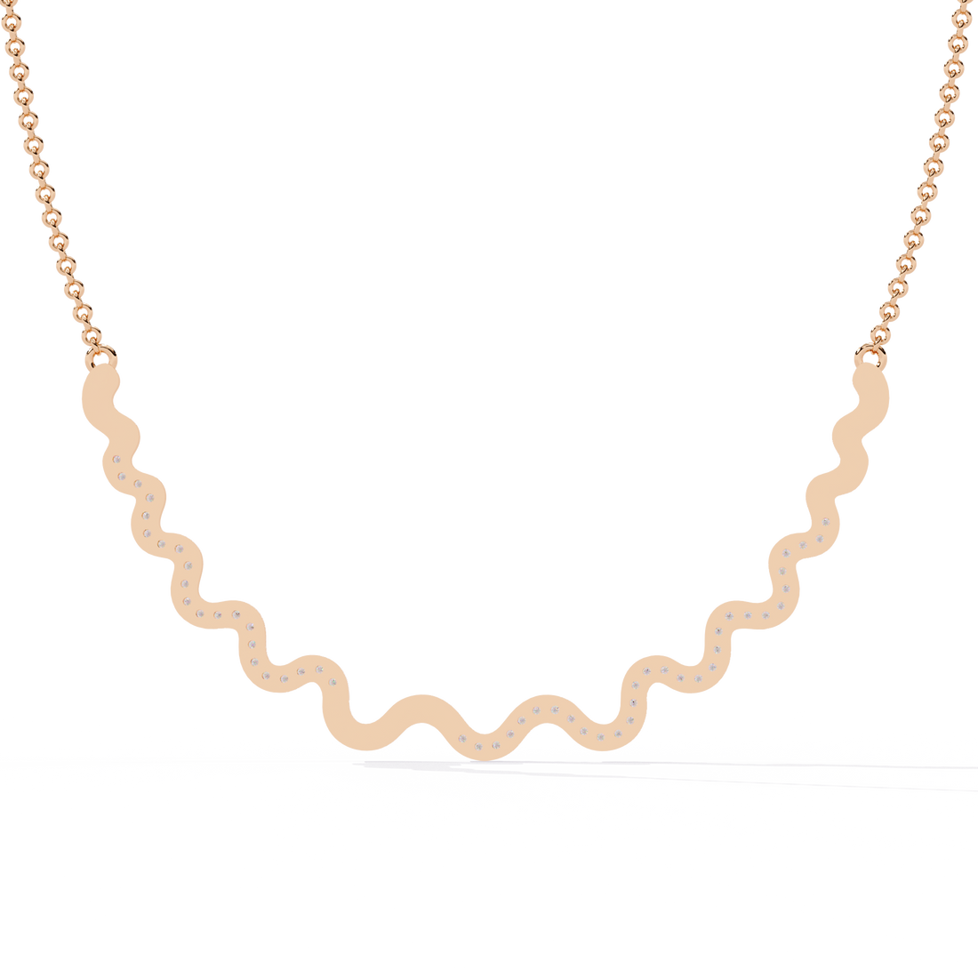 Minimalist Gold Necklace in Lab Grown Diamond Accents
