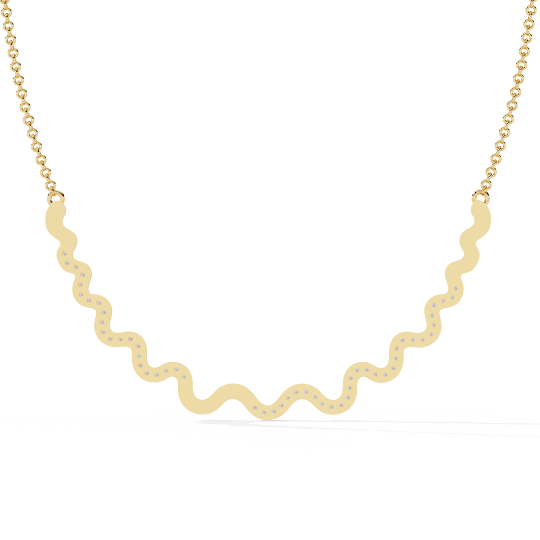 Minimalist Gold Necklace in Lab Grown Diamond Accents