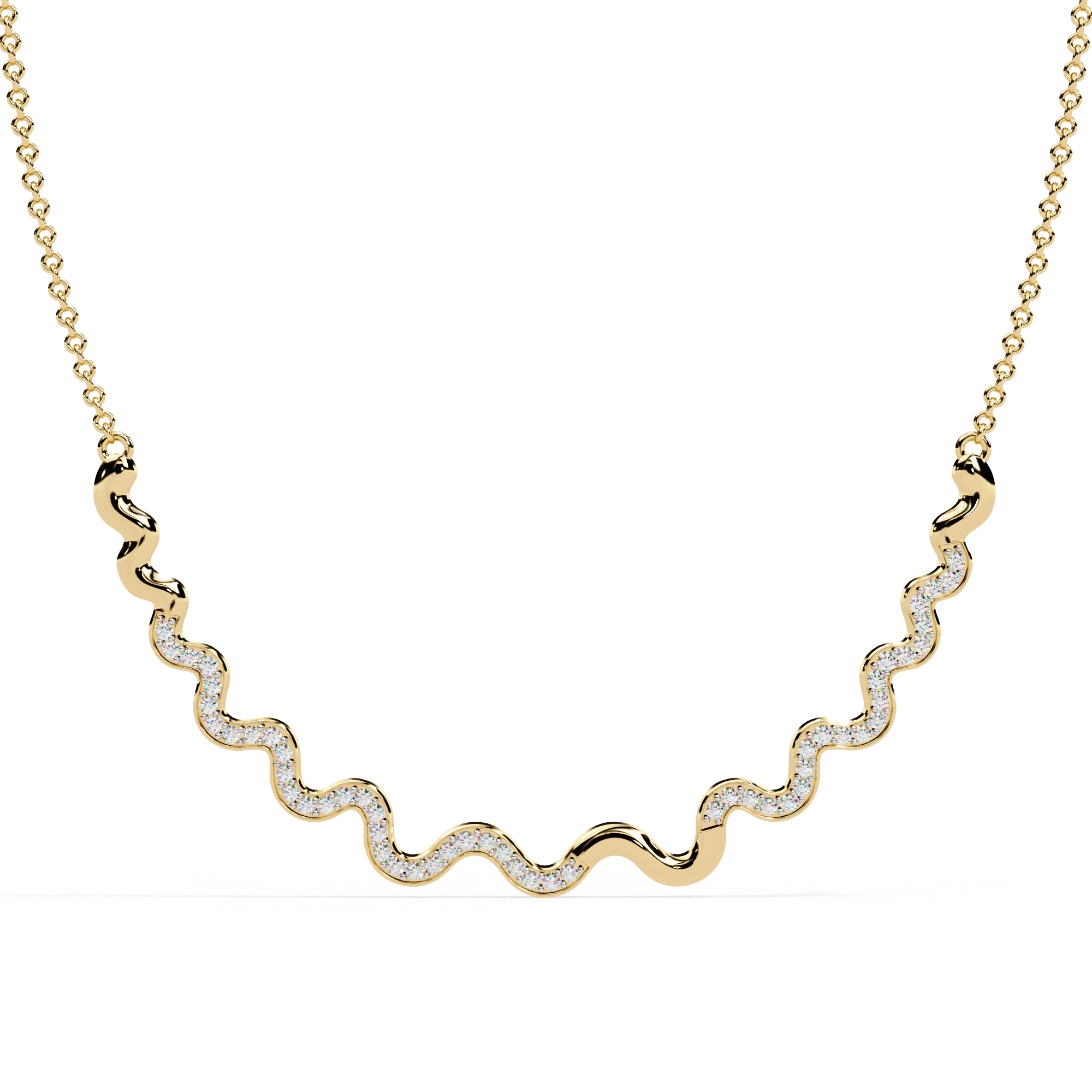 Minimalist Gold Necklace in Lab Grown Diamond Accents