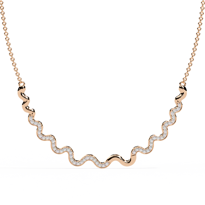 Minimalist Gold Necklace in Lab Grown Diamond Accents