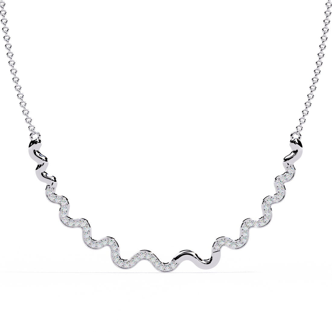 Minimalist Gold Necklace in Lab Grown Diamond Accents