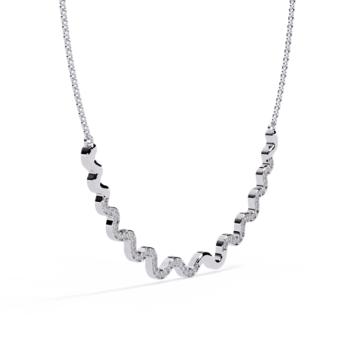 Minimalist Gold Necklace in Lab Grown Diamond Accents