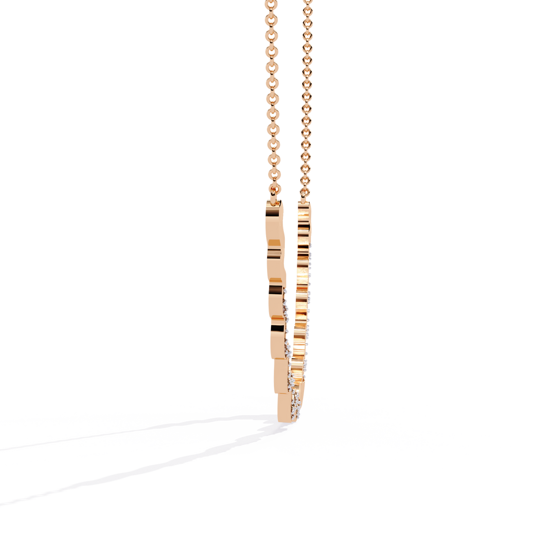 Minimalist Gold Necklace in Lab Grown Diamond Accents