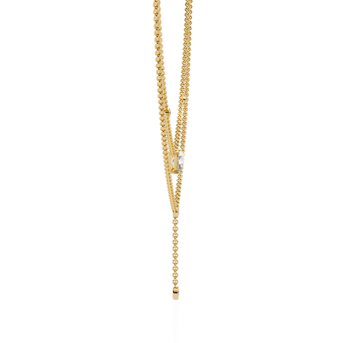 Elegant Layered Necklace with Lab Grown Radiant & Round Cut Diamonds