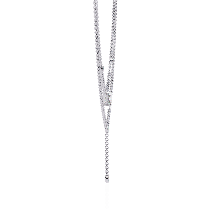 Elegant Layered Necklace with Lab Grown Radiant & Round Cut Diamonds