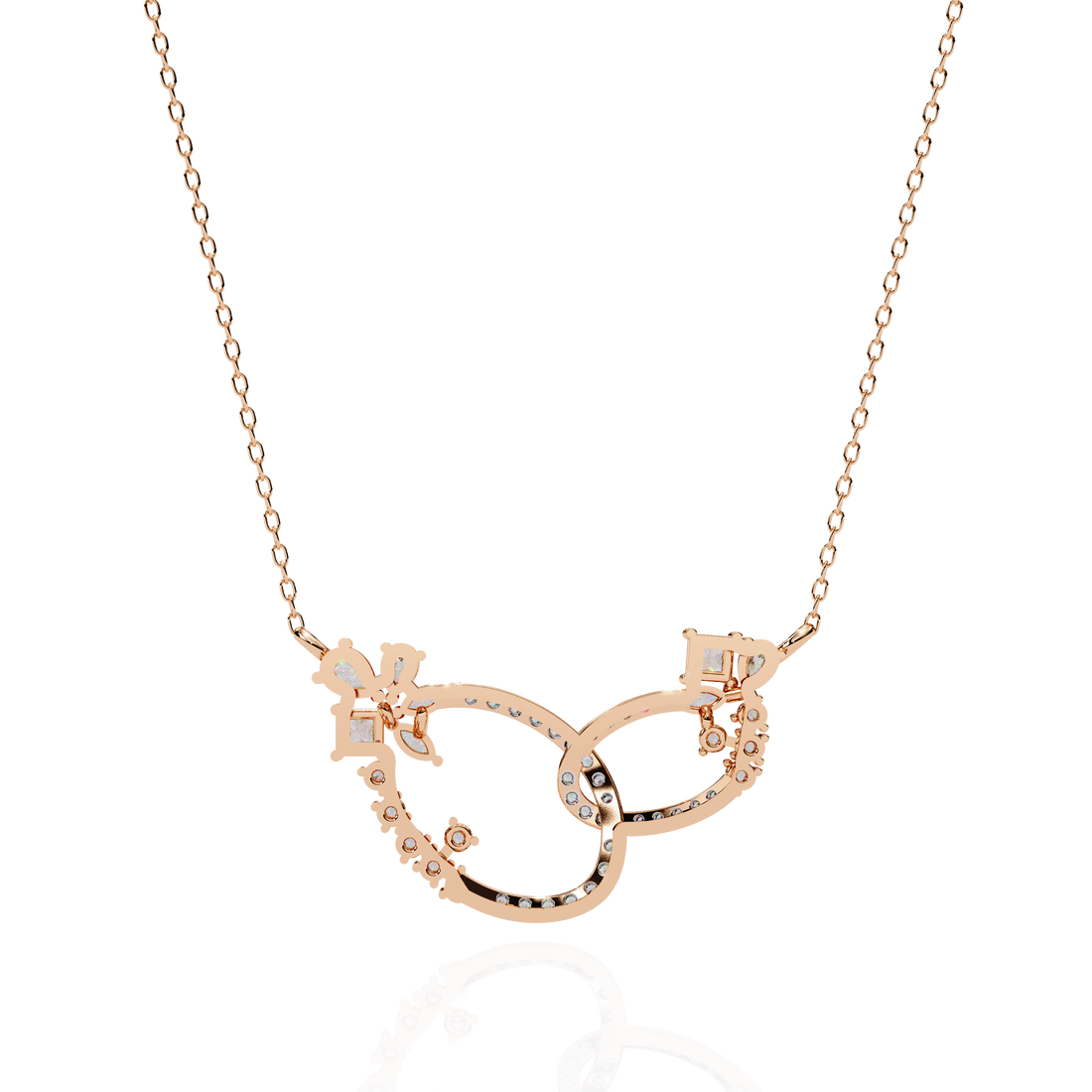 Stuck Together Diamond Pendant (With Chain)