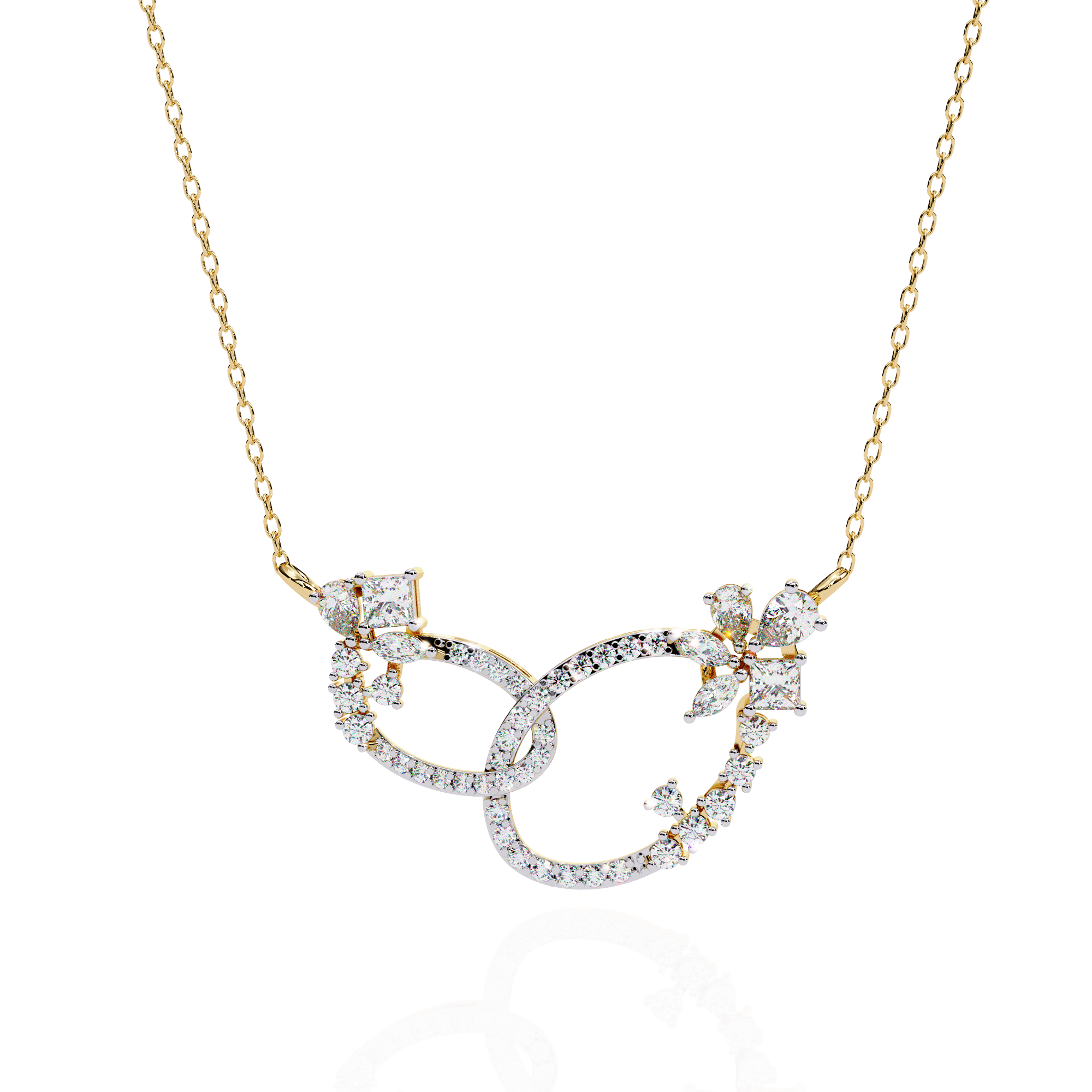Stuck Together Diamond Pendant (With Chain)
