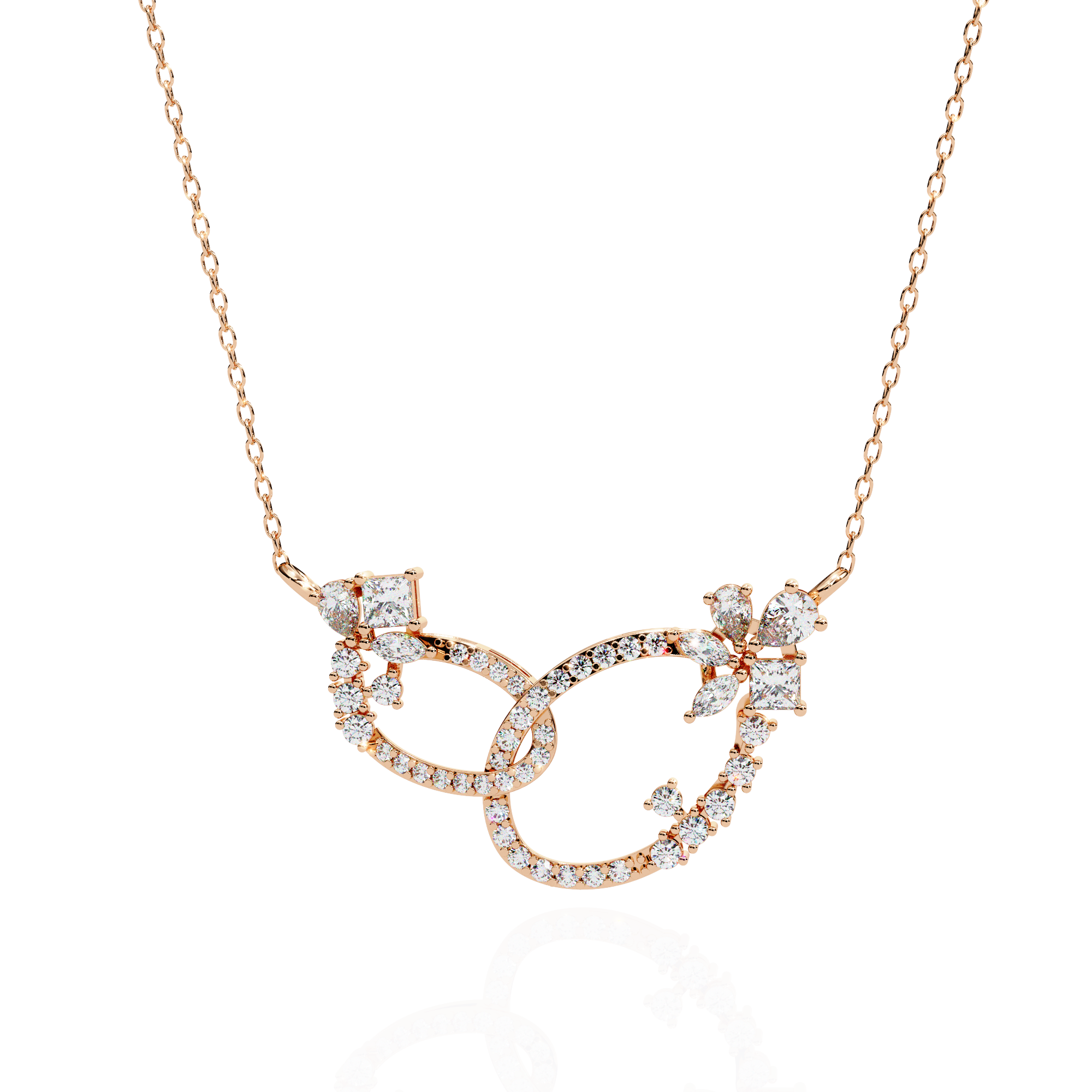 Stuck Together Diamond Pendant (With Chain)