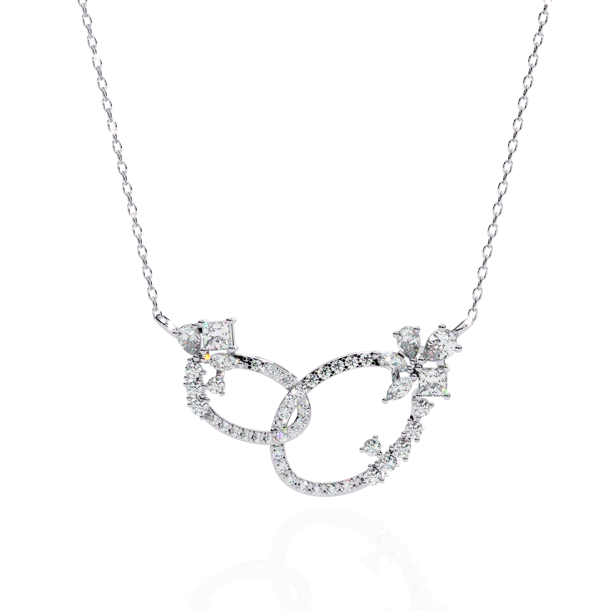 Stuck Together Diamond Pendant (With Chain)