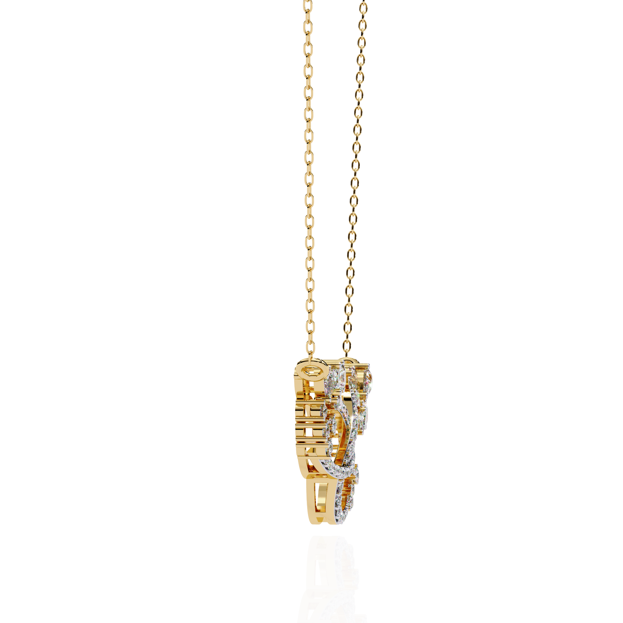 Stuck Together Diamond Pendant (With Chain)