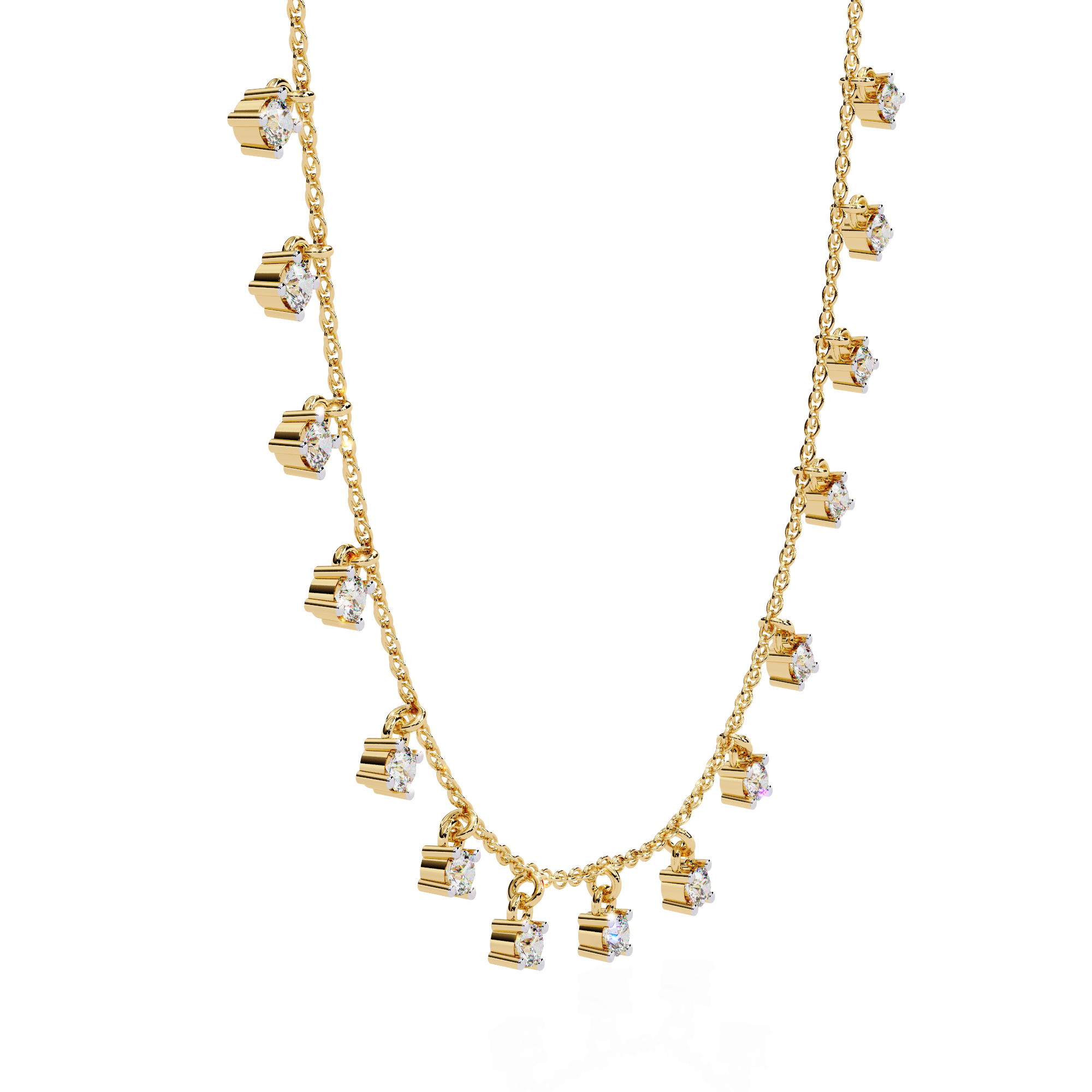 Golded Thread Lab Grown Diamond Necklace