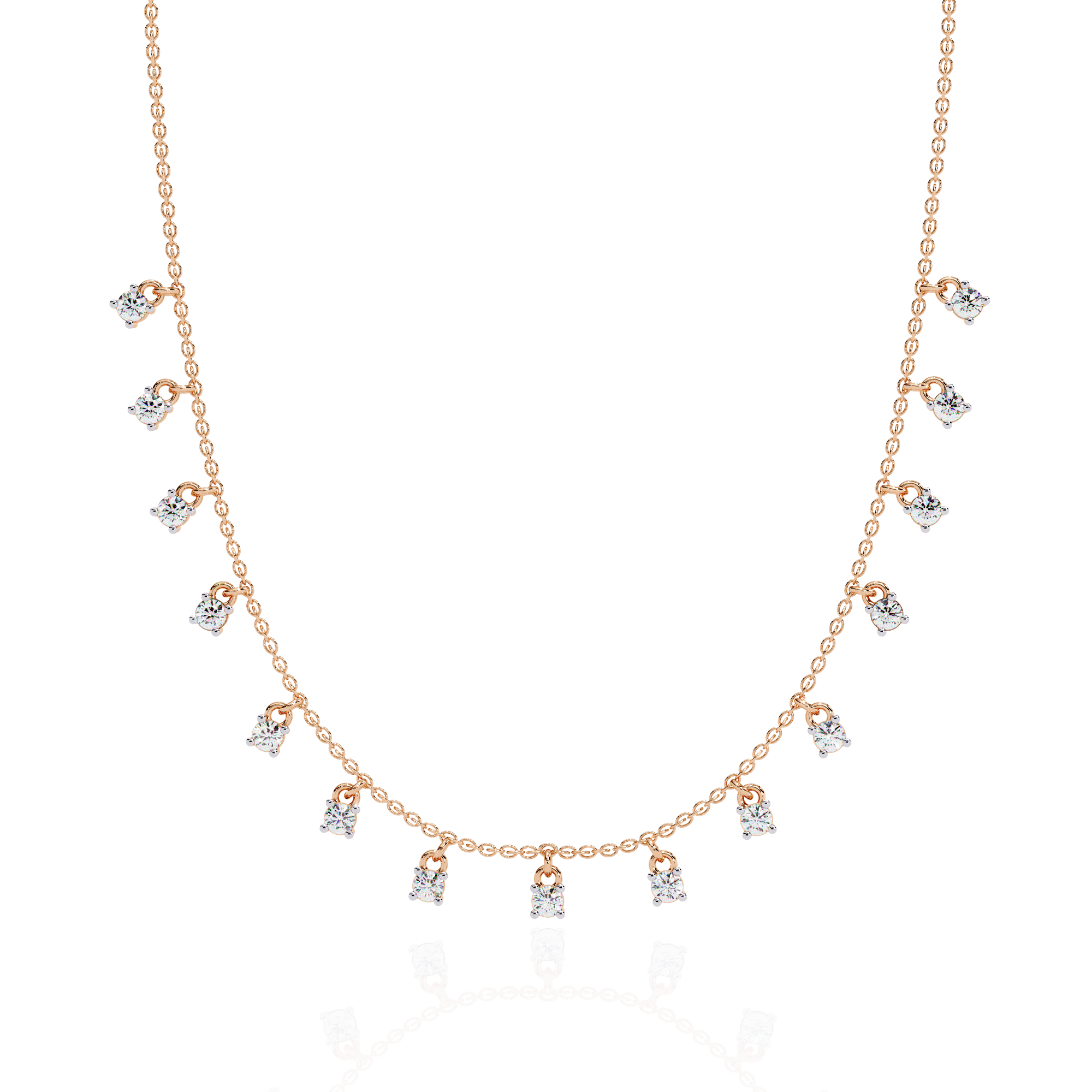 Golded Thread Lab Grown Diamond Necklace
