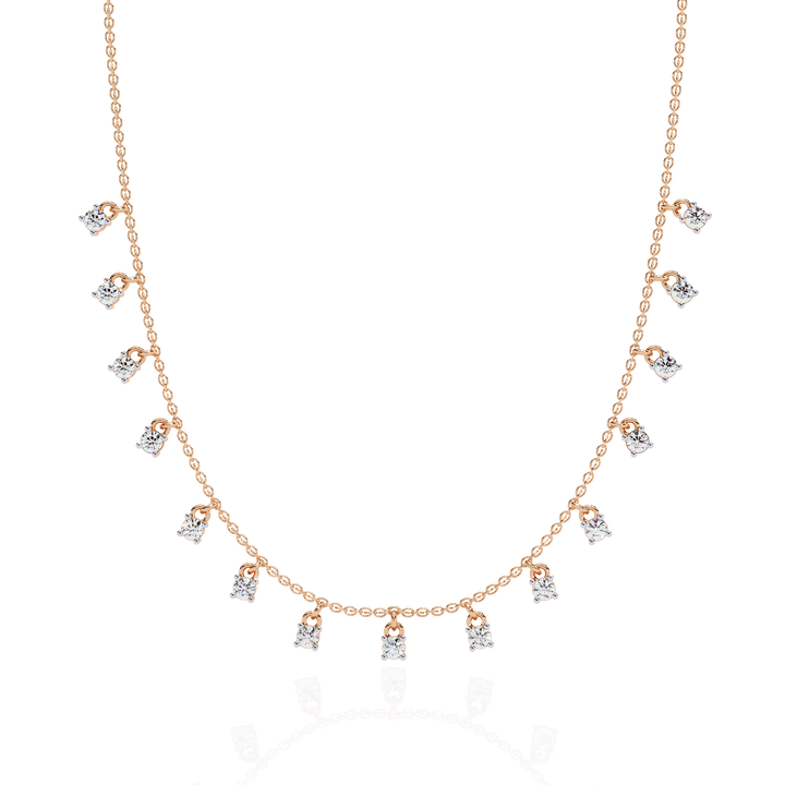 Golded Thread Lab Grown Diamond Necklace