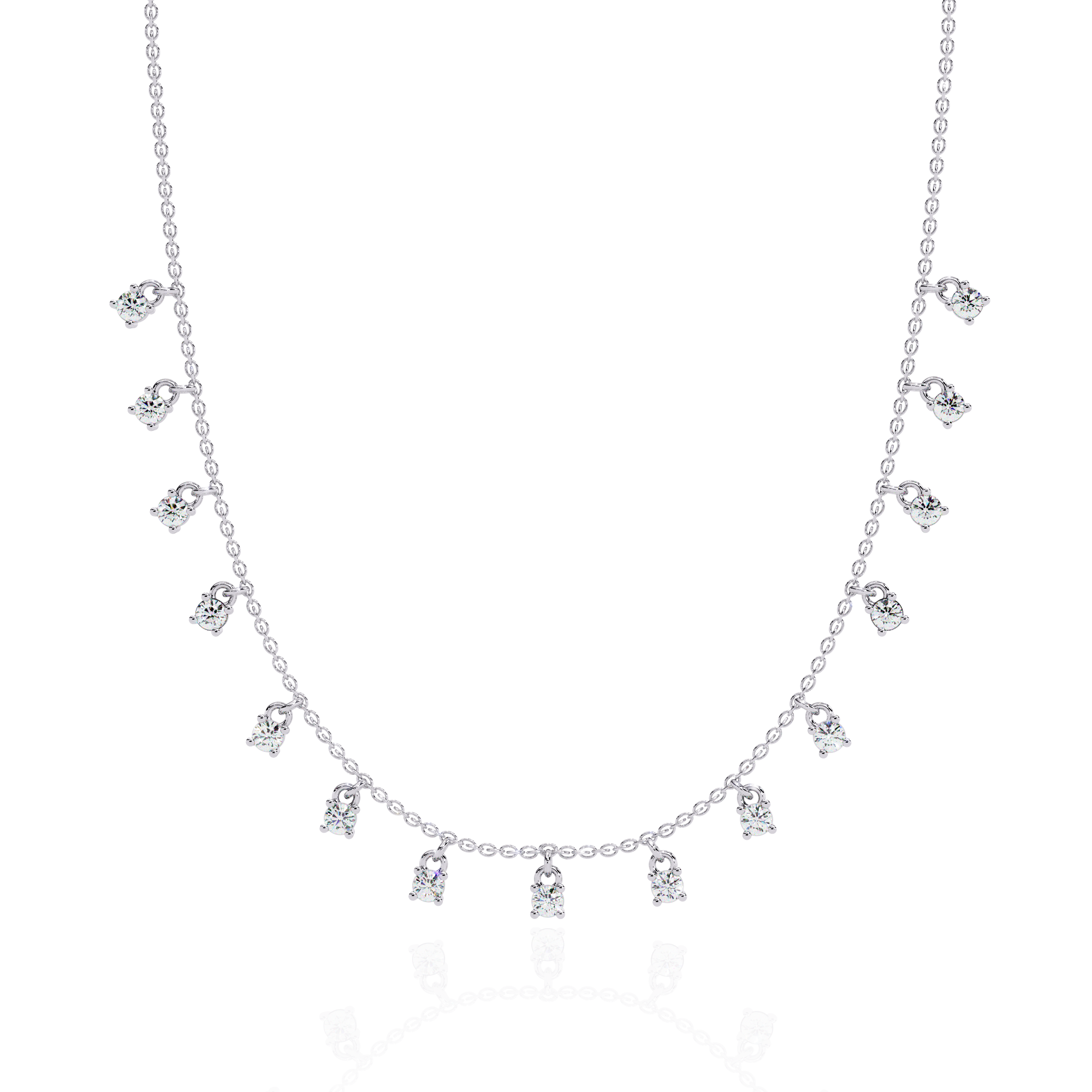 Golded Thread Lab Grown Diamond Necklace