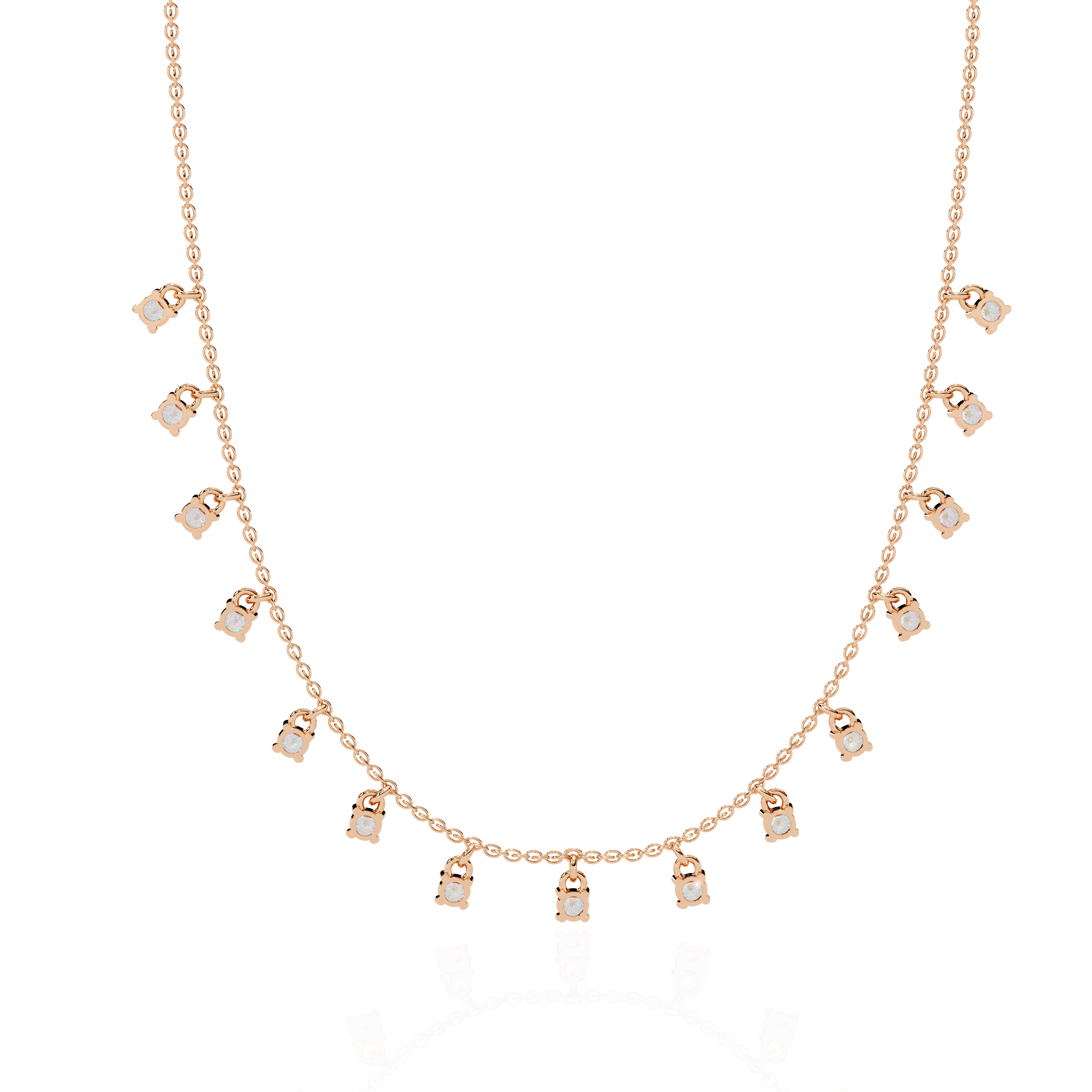 Golded Thread Lab Grown Diamond Necklace