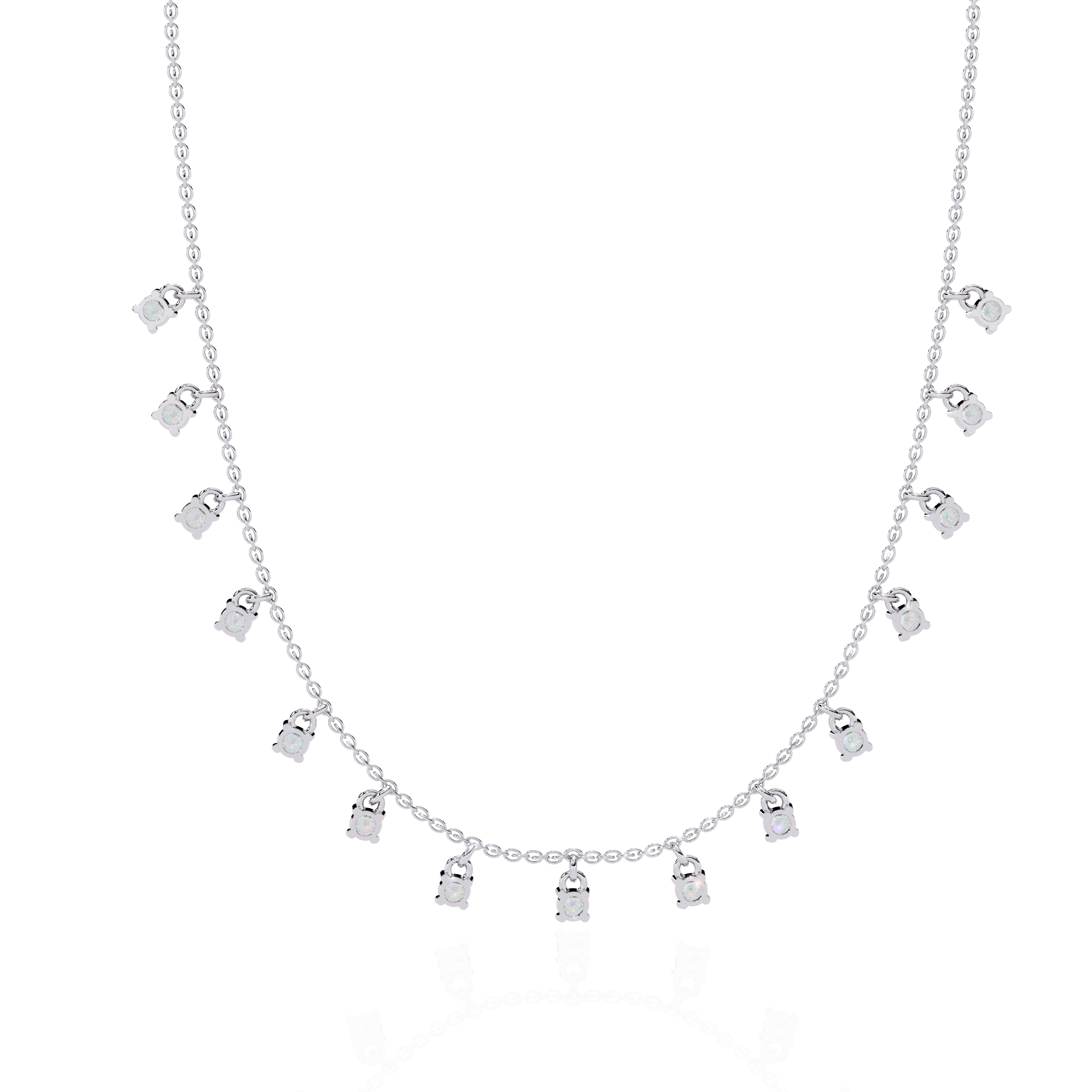 Golded Thread Lab Grown Diamond Necklace