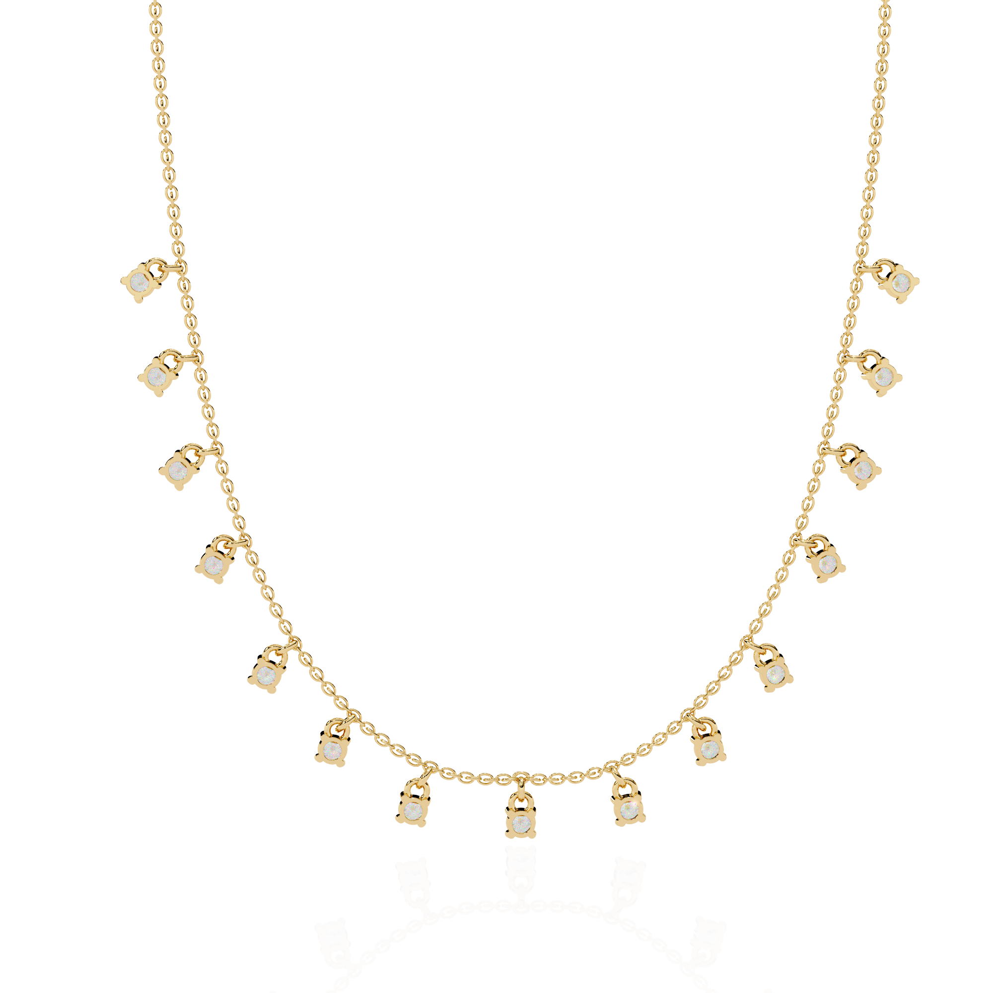 Golded Thread Lab Grown Diamond Necklace