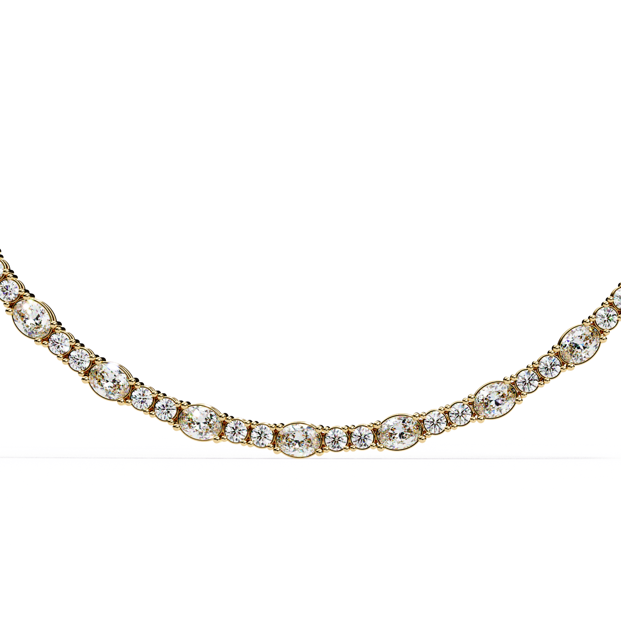 Lab Grown Diamond Tennis Necklace - Gold Classic Choker