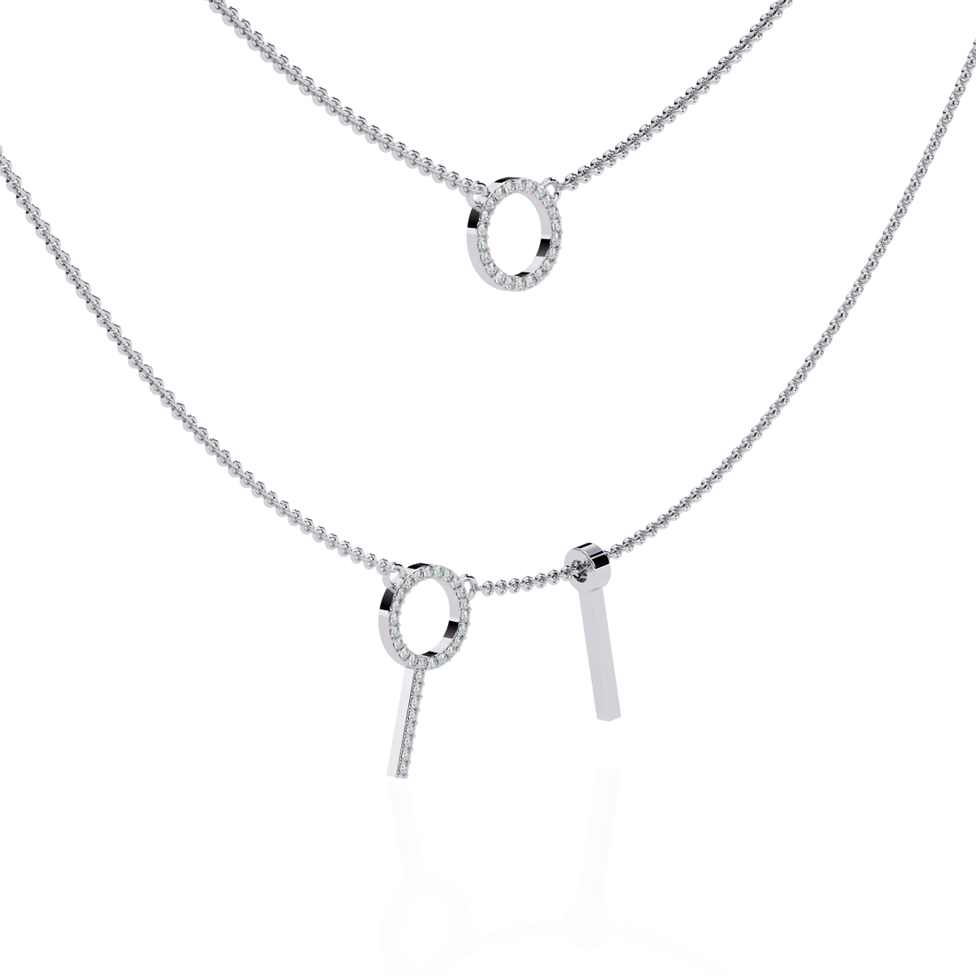 Minimalist Lab Grown Diamond Circle Pendant Necklace in Gold