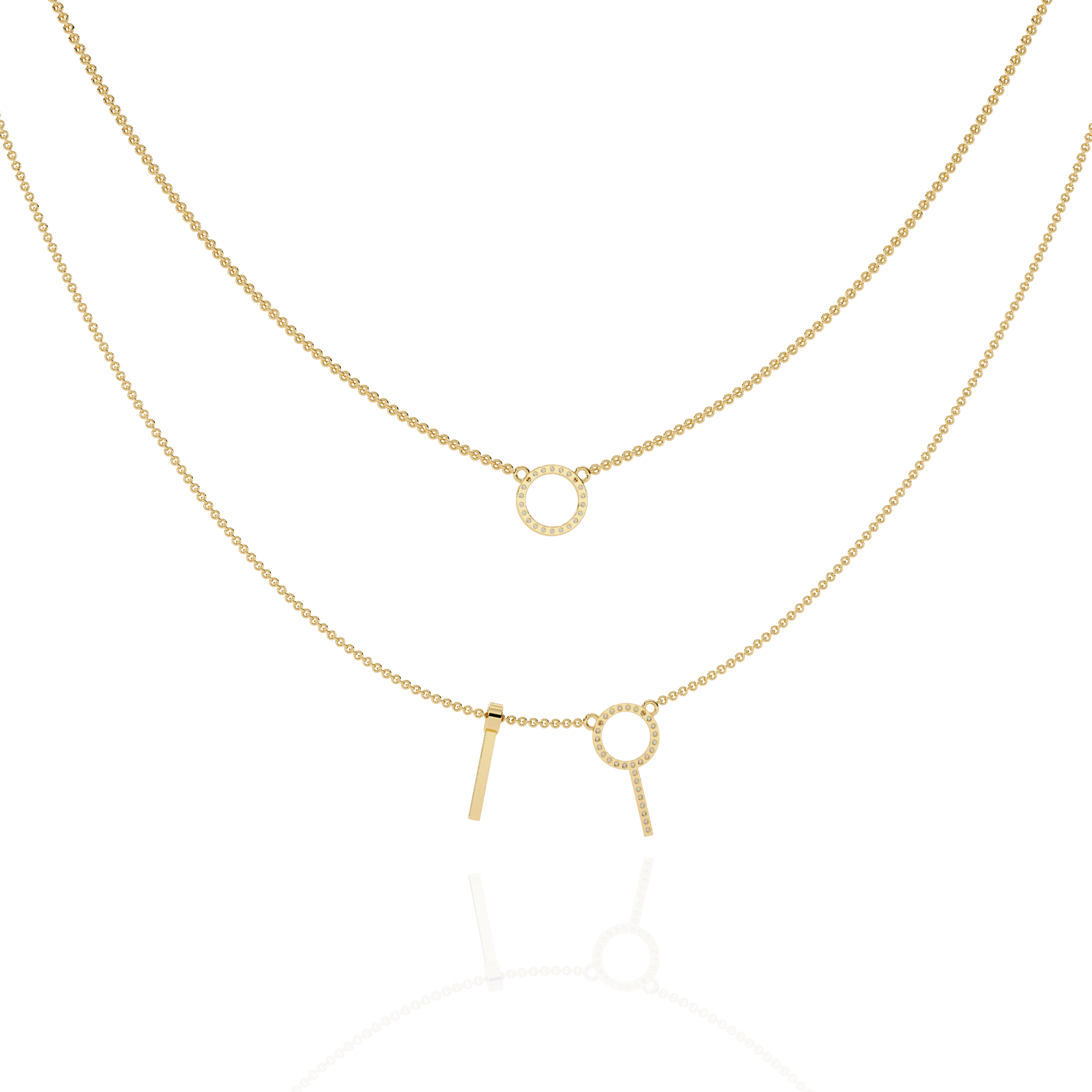 Minimalist Lab Grown Diamond Circle Pendant Necklace in Gold