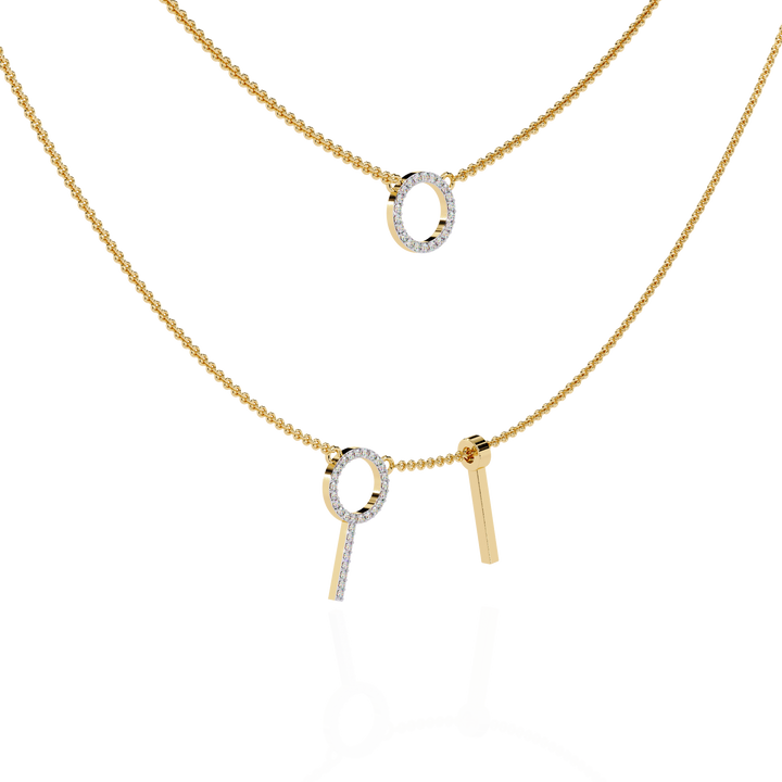 Minimalist Lab Grown Diamond Circle Pendant Necklace in Gold