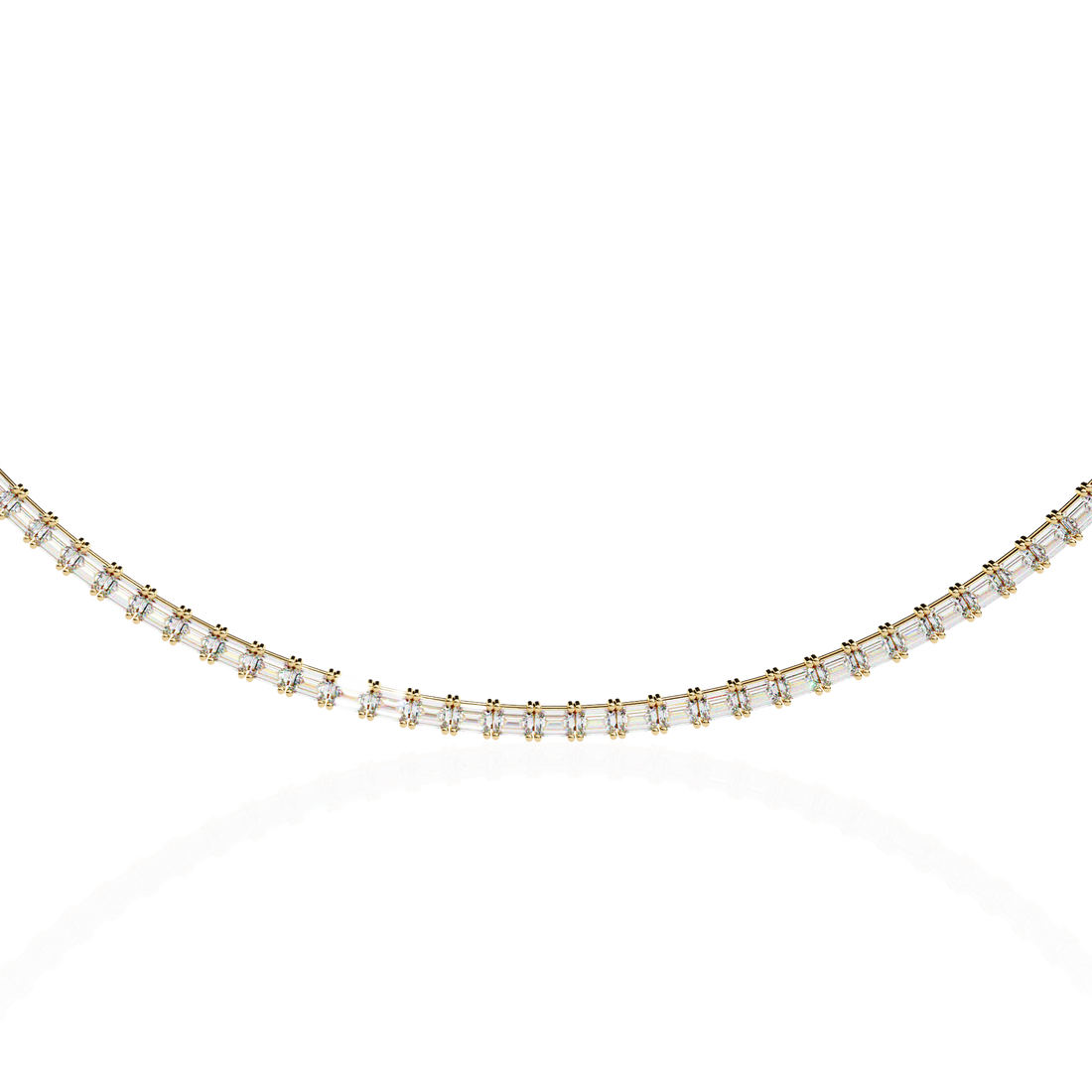 Lab Grown Emerald Tennis Necklace – Minimalist Style