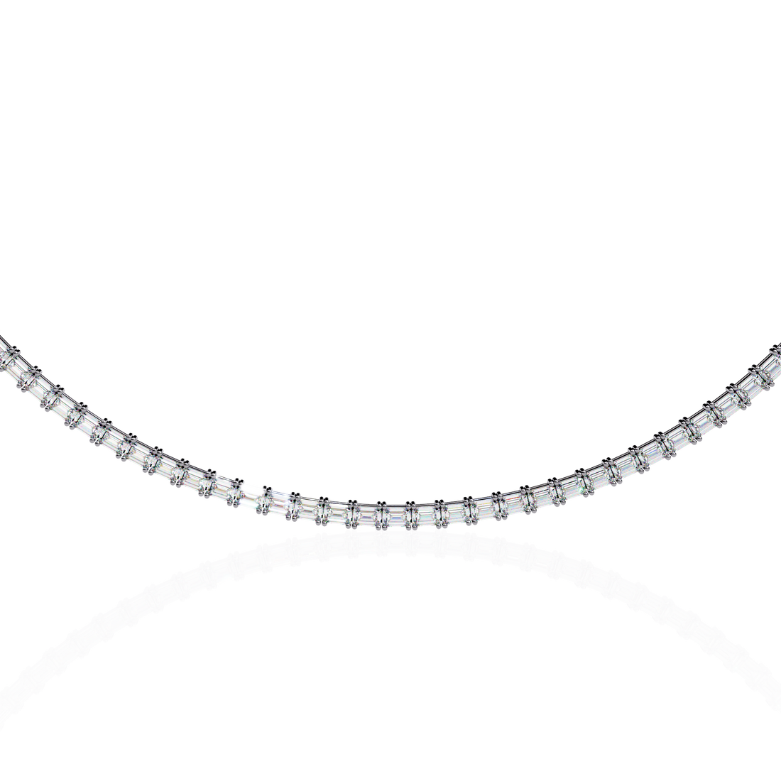 Lab Grown Emerald Tennis Necklace – Minimalist Style