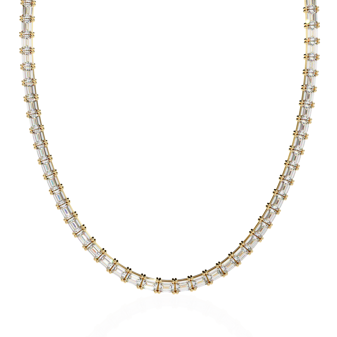 Lab Grown Emerald Tennis Necklace – Minimalist Style