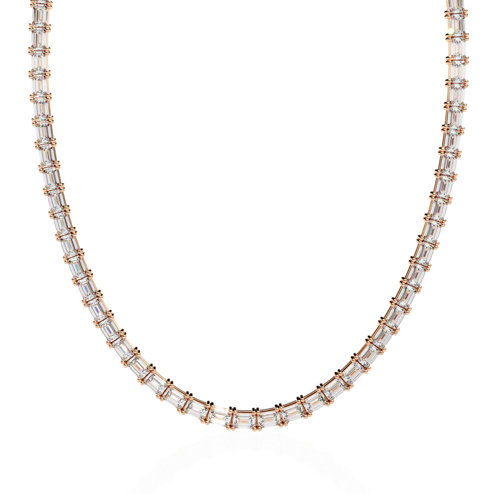 Lab Grown Emerald Tennis Necklace – Minimalist Style