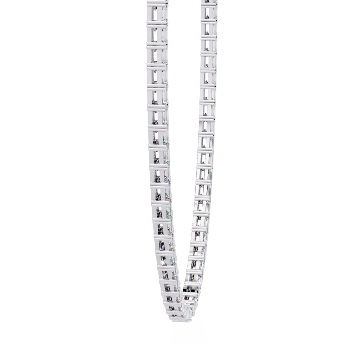 Lab Grown Emerald Tennis Necklace – Minimalist Style
