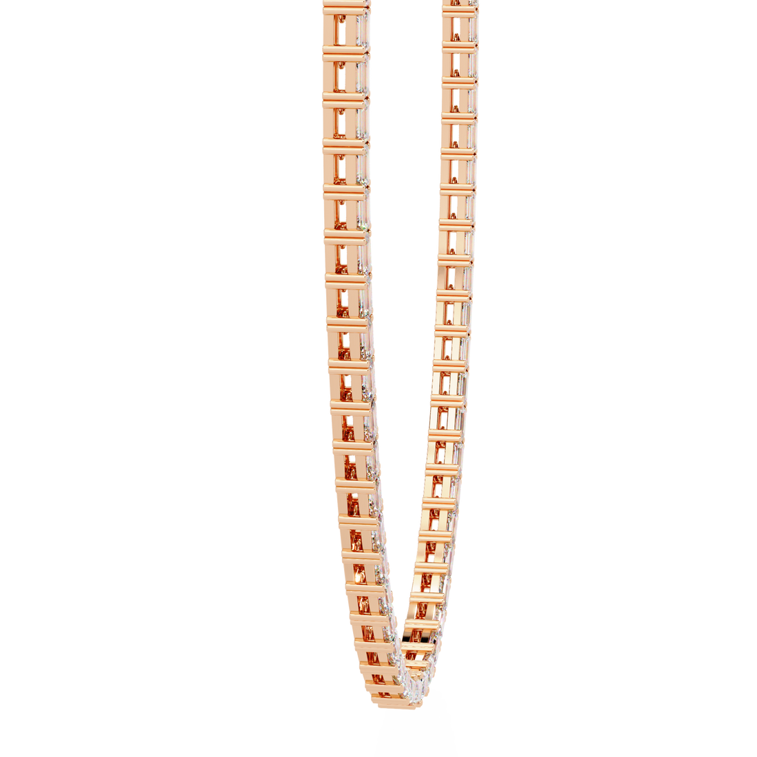 Lab Grown Emerald Tennis Necklace – Minimalist Style