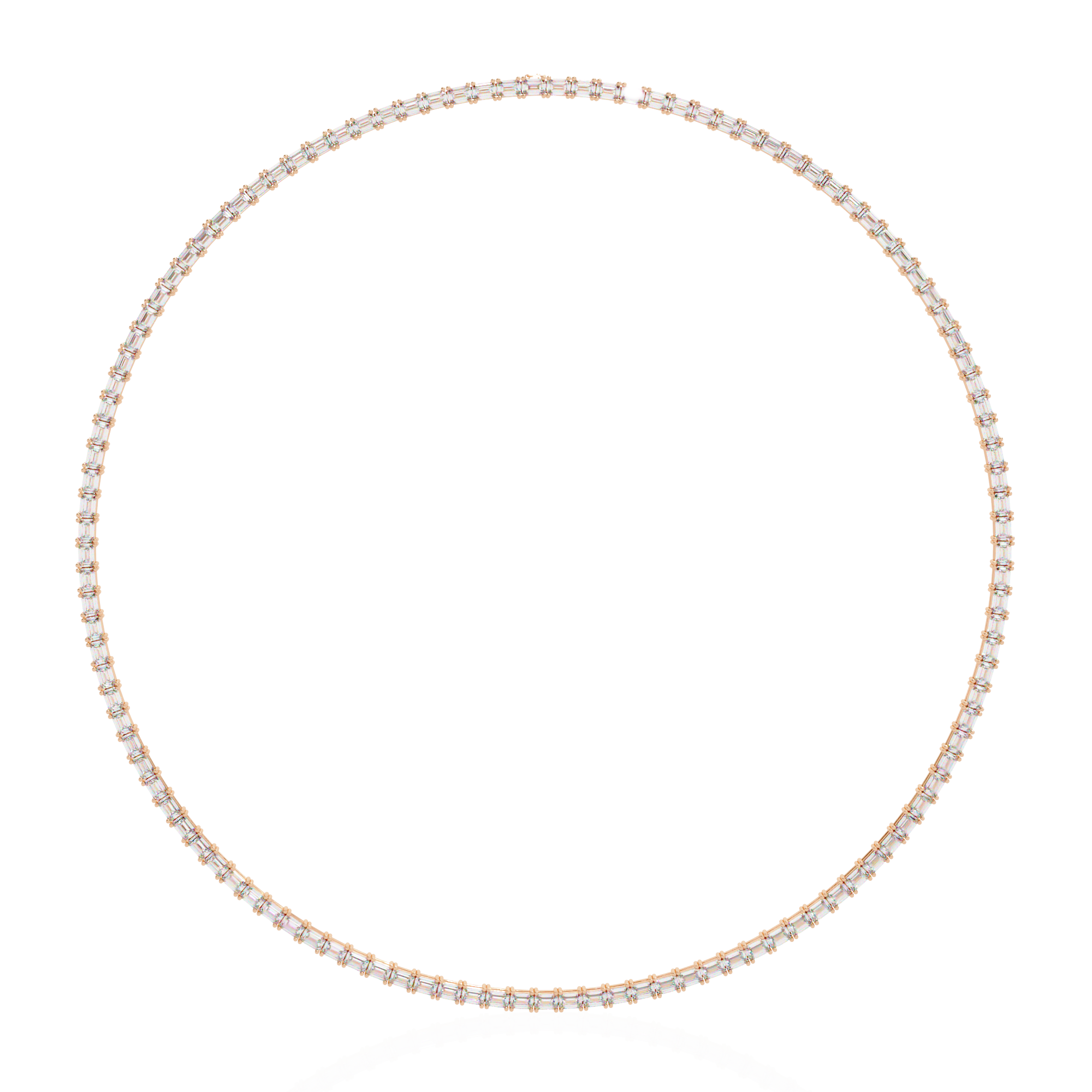 Lab Grown Emerald Tennis Necklace – Minimalist Style