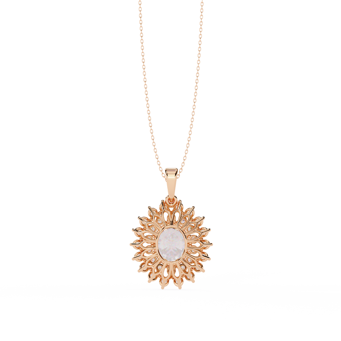 Elegant Oval Shape Lab Grown Diamond Pendant
