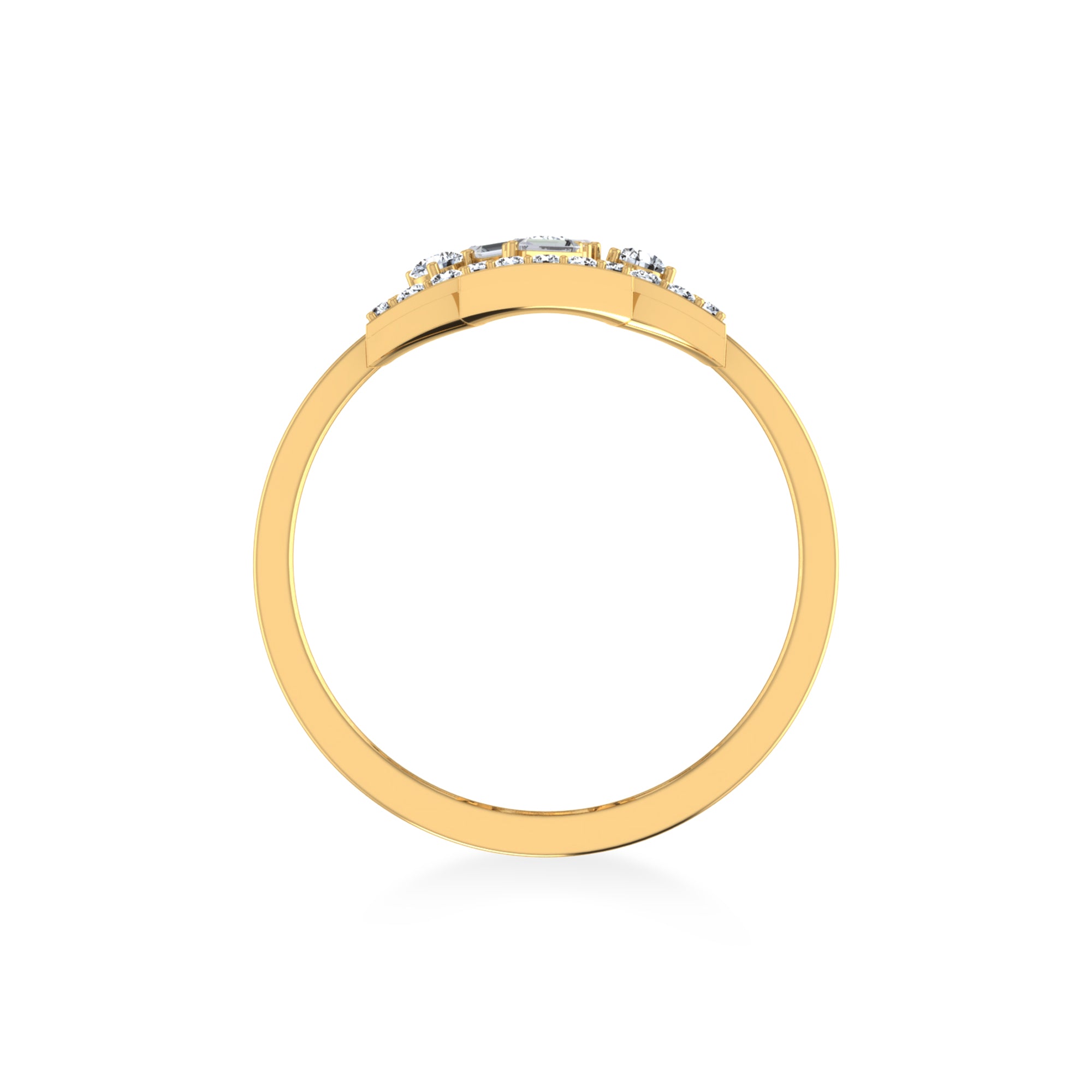 Open Cross Baguette & Round Lab Diamond Ring3