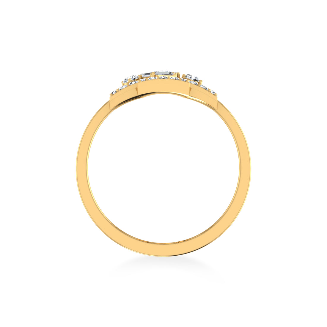 Open Cross Baguette & Round Lab Diamond Ring3