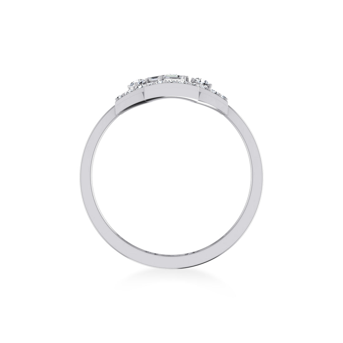 Open Cross Baguette & Round Lab Diamond Ring9