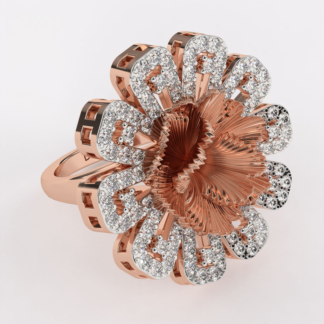 Open Petal diamond ring